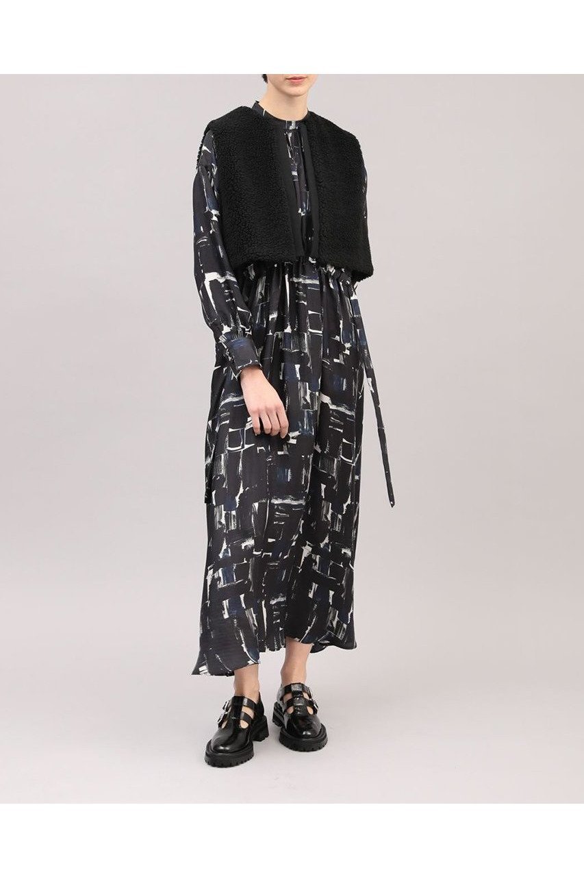 【サクラ/SACRA】のブラッシュペインティングワンピース 人気、トレンドファッション・服の通販 founy(ファニー) 　ファッション　Fashion　レディースファッション　Fashion for Women　ワンピース　Dresses　チュニック　Tunic Tops & Dresses　2025年　2025　2025-2026秋冬・A/W　Autumn/Winter 2025–26 AW25–26　チュニック　Tunic, Long Top　ドレープ　Drape, Draping Fabric　プリント　Print, Printed Pattern　リボン　Ribbon, Bow　ロング　Long, Long-Length　エレガント 上品　Elegant　A/W・秋冬　Autumn/Winter　other-6|ID: prp329100004649105 ipo3291000000033575905