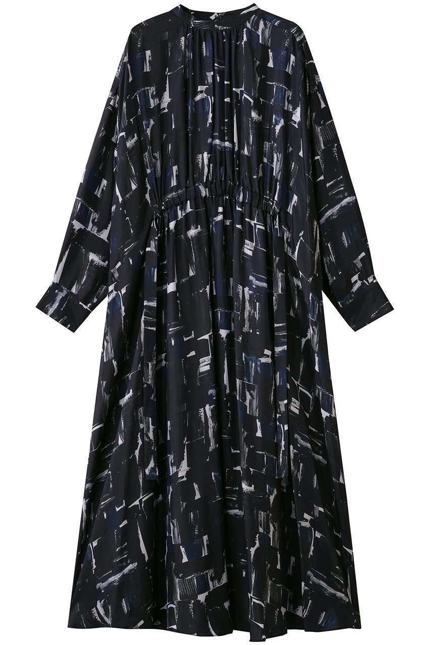 【サクラ/SACRA】のブラッシュペインティングワンピース 人気、トレンドファッション・服の通販 founy(ファニー) 　ファッション　Fashion　レディースファッション　Fashion for Women　ワンピース　Dresses　チュニック　Tunic Tops & Dresses　チュニック　Tunic, Long Top　ドレープ　Drape, Draping Fabric　プリント　Print, Printed Pattern　リボン　Ribbon, Bow　ロング　Long, Long-Length　エレガント 上品　Elegant　 other-1|ID: prp329100004649105 ipo3291000000036231325