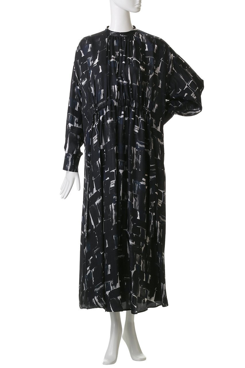 【サクラ/SACRA】のブラッシュペインティングワンピース 人気、トレンドファッション・服の通販 founy(ファニー) 　ファッション　Fashion　レディースファッション　Fashion for Women　ワンピース　Dresses　チュニック　Tunic Tops & Dresses　チュニック　Tunic, Long Top　ドレープ　Drape, Draping Fabric　プリント　Print, Printed Pattern　リボン　Ribbon, Bow　ロング　Long, Long-Length　エレガント 上品　Elegant　other-2|ID: prp329100004649105 ipo3291000000036231328