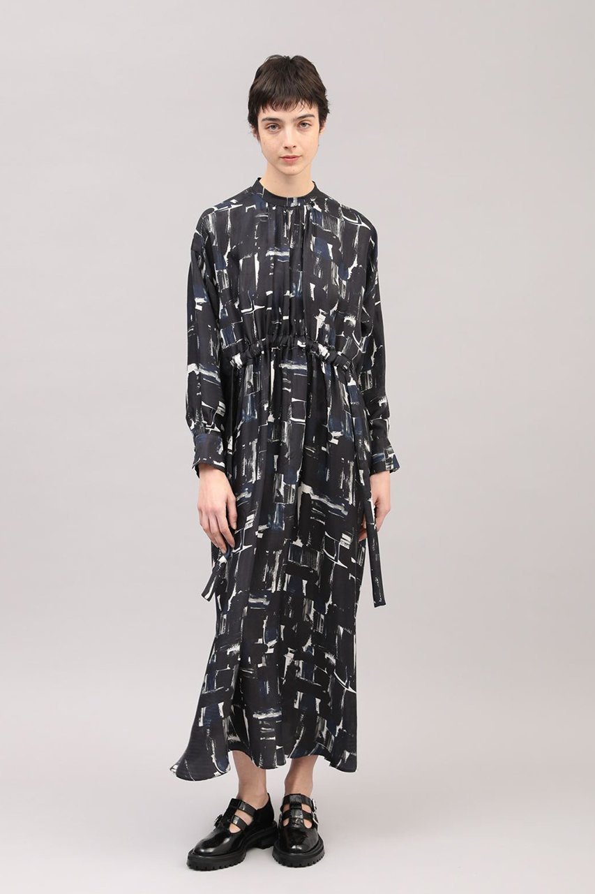 【サクラ/SACRA】のブラッシュペインティングワンピース 人気、トレンドファッション・服の通販 founy(ファニー) 　ファッション　Fashion　レディースファッション　Fashion for Women　ワンピース　Dresses　チュニック　Tunic Tops & Dresses　チュニック　Tunic, Long Top　ドレープ　Drape, Draping Fabric　プリント　Print, Printed Pattern　リボン　Ribbon, Bow　ロング　Long, Long-Length　エレガント 上品　Elegant　other-7|ID: prp329100004649105 ipo3291000000036231335