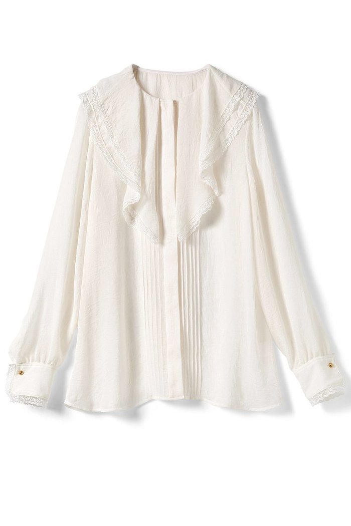 【ジェイドット/j.】のトリアセジョーゼットブラウス インテリア・キッズ・メンズ・レディースファッション・服の通販 founy(ファニー) https://founy.com/ ファッション Fashion レディースファッション Fashion for Women トップス・カットソー Cut & Sew Tops シャツ・ブラウス・オフィスカジュアル Elegant Blouses & Button-Ups シルク Silk, 100% Silk スタンド Stand Collar, Upright Stand スリーブ Sleeve, Long Sleeve / Short Sleeve フリル Frill, Ruffle リュクス Luxury, Elegant, High-End, Chic ロング Long, Long-Length エレガント 上品 Elegant |ID: prp329100004649112 ipo3291000000035753661