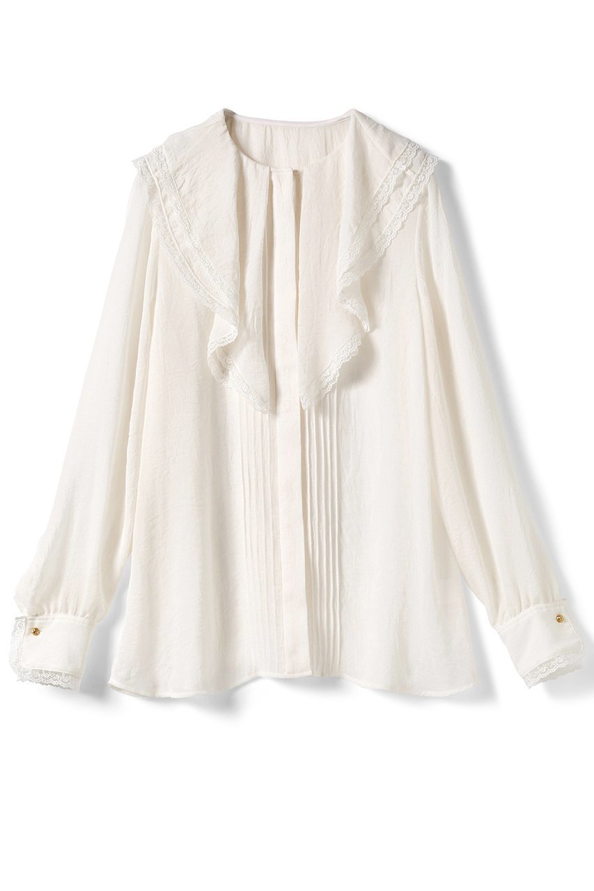 【ジェイドット/j.】のトリアセジョーゼットブラウス 人気、トレンドファッション・服の通販 founy(ファニー) 　ファッション　Fashion　レディースファッション　Fashion for Women　トップス・カットソー　Cut & Sew Tops　シャツ・ブラウス・オフィスカジュアル　Elegant Blouses & Button-Ups　シルク　Silk, 100% Silk　スタンド　Stand Collar, Upright Stand　スリーブ　Sleeve, Long Sleeve / Short Sleeve　フリル　Frill, Ruffle　リュクス　Luxury, Elegant, High-End, Chic　ロング　Long, Long-Length　エレガント 上品　Elegant　 other-1|ID: prp329100004649112 ipo3291000000036101516