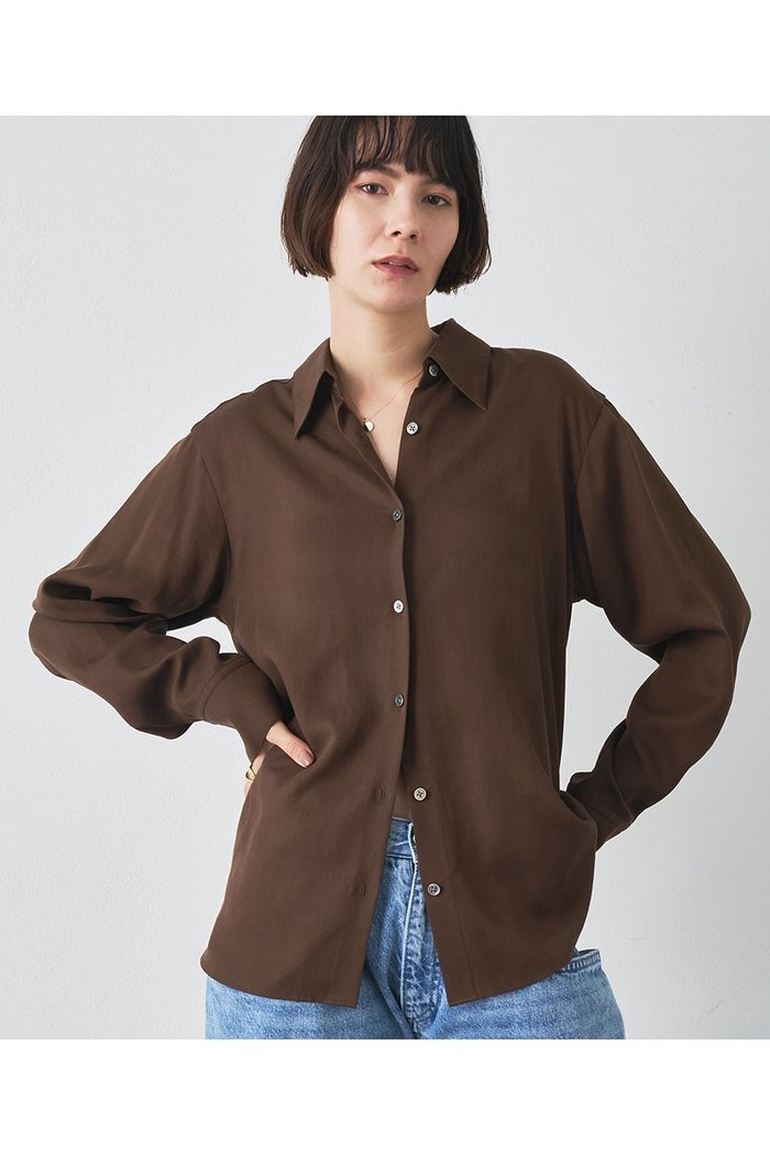 【ウィムガゼット/Whim Gazette】のトロミシャツ インテリア・キッズ・メンズ・レディースファッション・服の通販 founy(ファニー) https://founy.com/ ファッション Fashion レディースファッション Fashion for Women トップス・カットソー Cut & Sew Tops シャツ・ブラウス・オフィスカジュアル Elegant Blouses & Button-Ups とろみ Fluid, Flowy Fabric なめらか Smooth, Silky Texture クラシック Classic, Timeless Style スリーブ Sleeve, Long Sleeve / Short Sleeve ドレープ Drape, Draping Fabric ベーシック Basic, Essential モダン Modern, Contemporary ロング Long, Long-Length ヴィンテージ Vintage Style エレガント 上品 Elegant |ID: prp329100004649120 ipo3291000000035753688