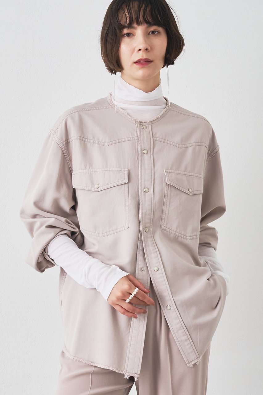 【ウィムガゼット/Whim Gazette】のセイヒンゾメヨーク切替シャツ インテリア・キッズ・メンズ・レディースファッション・服の通販 founy(ファニー) 　ファッション　Fashion　レディースファッション　Fashion for Women　トップス・カットソー　Cut & Sew Tops　シャツ・ブラウス・オフィスカジュアル　Elegant Blouses & Button-Ups　スマート　Smart, Elegant　スリーブ　Sleeve, Long Sleeve / Short Sleeve　ドレープ　Drape, Draping Fabric　ヨーク　Yoke, Yoke Design　ロング　Long, Long-Length　切替　Switching, Contrast Panel　ピンクベージュ|ID: prp329100004649122 ipo3291000000035625701