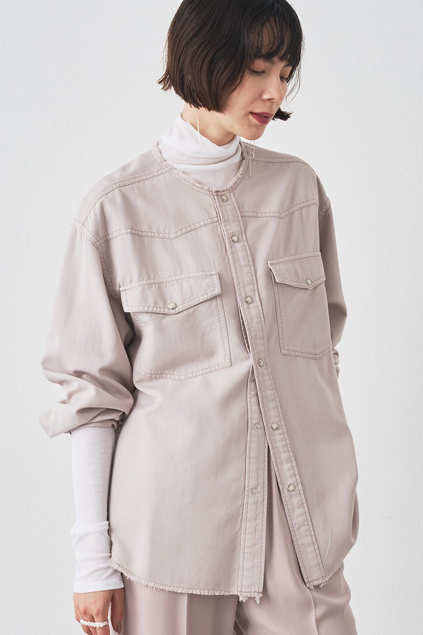 【ウィムガゼット/Whim Gazette】のセイヒンゾメヨーク切替シャツ 人気、トレンドファッション・服の通販 founy(ファニー) 　ファッション　Fashion　レディースファッション　Fashion for Women　トップス・カットソー　Cut & Sew Tops　シャツ・ブラウス・オフィスカジュアル　Elegant Blouses & Button-Ups　スマート　Smart, Elegant　スリーブ　Sleeve, Long Sleeve / Short Sleeve　ドレープ　Drape, Draping Fabric　ヨーク　Yoke, Yoke Design　ロング　Long, Long-Length　切替　Switching, Contrast Panel　other-4|ID: prp329100004649122 ipo3291000000035625705