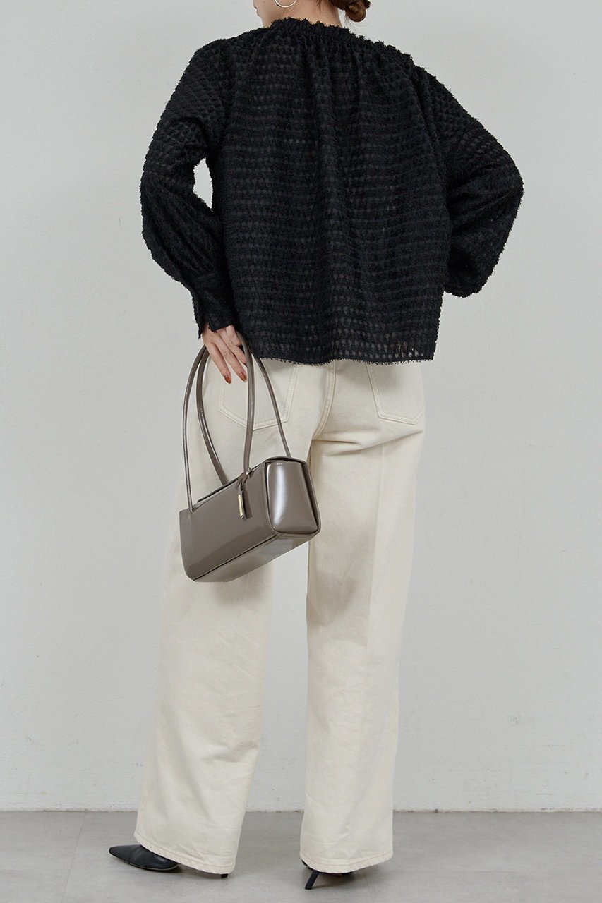 【ガリャルダガランテ/GALLARDAGALANTE】のチドリジャガードブラウス 人気、トレンドファッション・服の通販 founy(ファニー) 　ファッション　Fashion　レディースファッション　Fashion for Women　トップス・カットソー　Cut & Sew Tops　シャツ・ブラウス・オフィスカジュアル　Elegant Blouses & Button-Ups　なめらか　Smooth, Silky Texture　ショルダー　Shoulder, Shoulder Strap　ジャカード／ジャガード　Jacquard, Woven Pattern　スリーブ　Sleeve, Long Sleeve / Short Sleeve　タイトスカート　Pencil Skirt, Tight Skirt　デニム　Denim, Jeans Material　ボトム　Bottoms, Lower Wear　ロング　Long, Long-Length　other-4|ID: prp329100004649124 ipo3291000000035625715