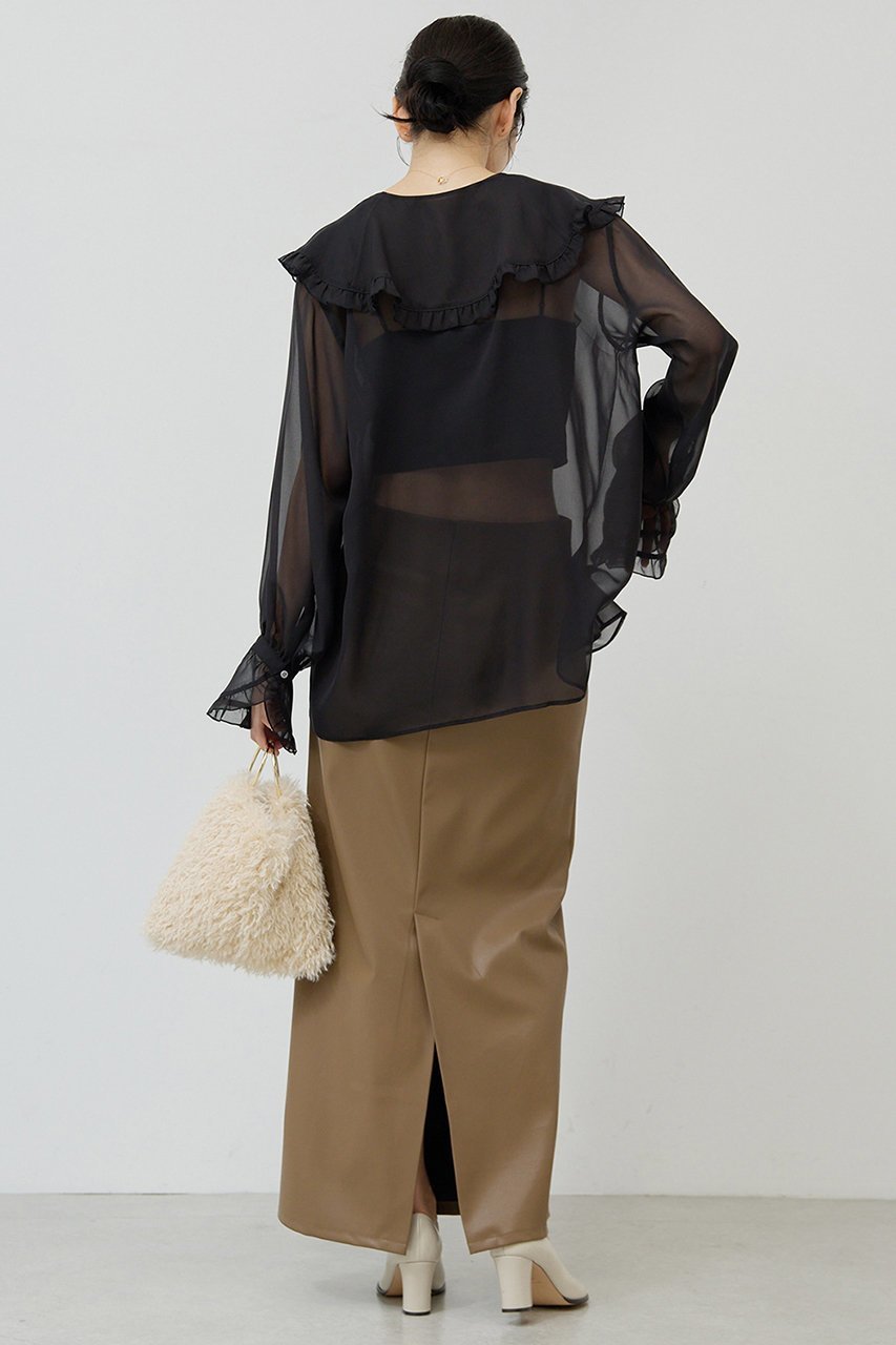 【ガリャルダガランテ/GALLARDAGALANTE】のシアーフリルブラウス 人気、トレンドファッション・服の通販 founy(ファニー) ファッション Fashion レディースファッション Fashion for Women トップス・カットソー Cut & Sew Tops シャツ・ブラウス・オフィスカジュアル Elegant Blouses & Button-Ups インナー Innerwear スリーブ Sleeve, Long Sleeve / Short Sleeve フェミニン Feminine, Girly フリル Frill, Ruffle ロング Long, Long-Length 冬 Winter / This Winter 夏 Summer 秋 Autumn other-4|ID: prp329100004649126 ipo3291000000035753701