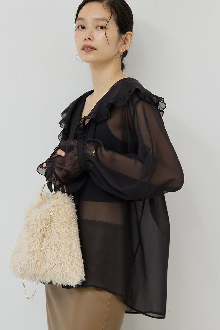 【ガリャルダガランテ/GALLARDAGALANTE】のシアーフリルブラウス 人気、トレンドファッション・服の通販 founy(ファニー) ファッション Fashion レディースファッション Fashion for Women トップス・カットソー Cut & Sew Tops シャツ・ブラウス・オフィスカジュアル Elegant Blouses & Button-Ups インナー Innerwear スリーブ Sleeve, Long Sleeve / Short Sleeve フェミニン Feminine, Girly フリル Frill, Ruffle ロング Long, Long-Length 冬 Winter / This Winter 夏 Summer 秋 Autumn other-5|ID: prp329100004649126 ipo3291000000035753702