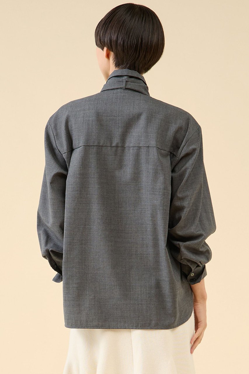 【マルティニーク/martinique】のシアーウールボータイブラウス 人気、トレンドファッション・服の通販 founy(ファニー) 　ファッション　Fashion　レディースファッション　Fashion for Women　トップス・カットソー　Cut & Sew Tops　シャツ・ブラウス・オフィスカジュアル　Elegant Blouses & Button-Ups　おすすめ　Recommended / Our Picks　インナー　Innerwear　ジャケット　Jacket, Outerwear　スリーブ　Sleeve, Long Sleeve / Short Sleeve　セットアップ　Set-Up, Coordinated Outfit　マニッシュ　Mannish, Boyish　ループ　Loop, Loop Knit　ロング　Long, Long-Length　秋　Autumn　other-3|ID: prp329100004649128 ipo3291000000035393720