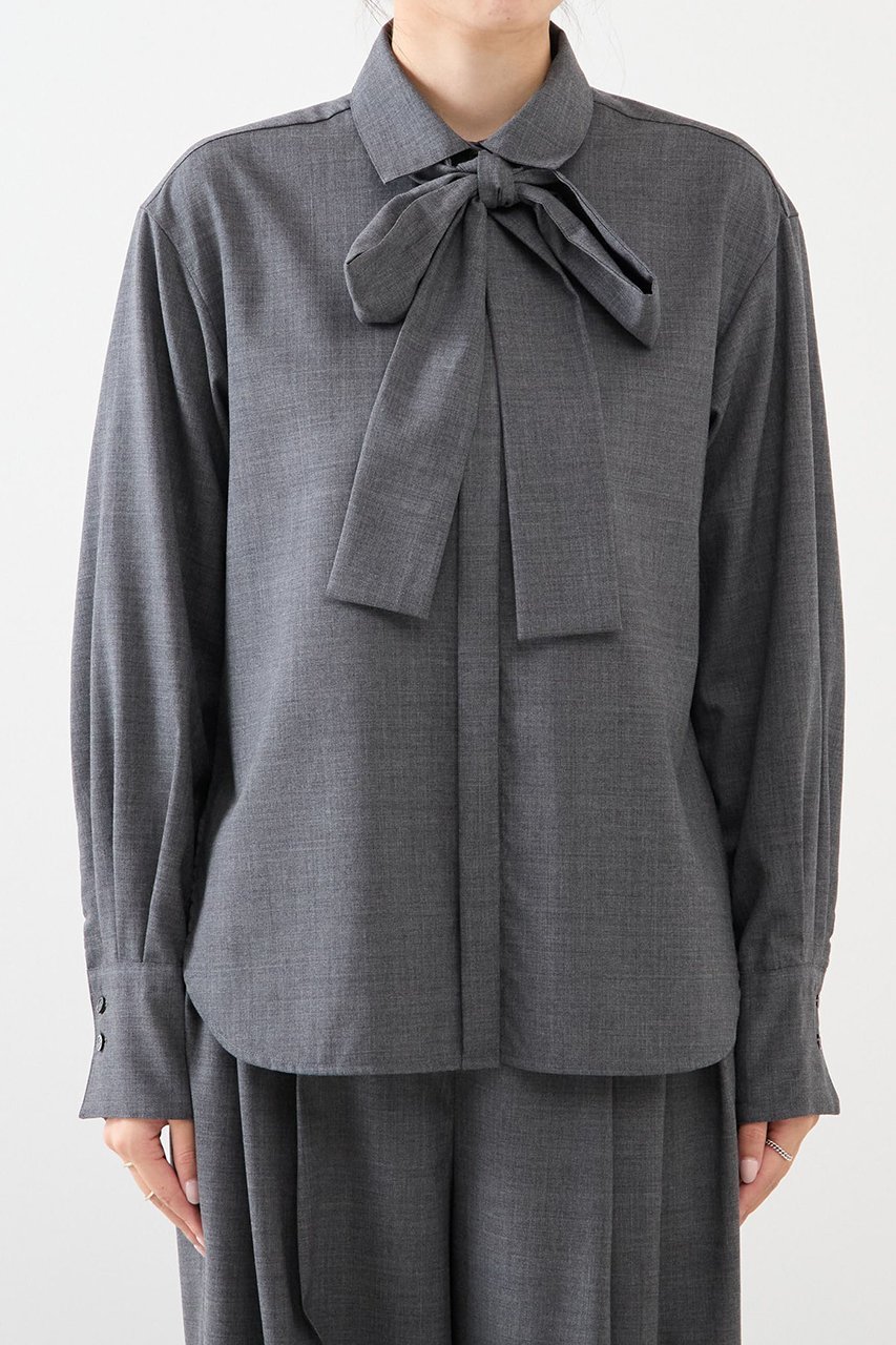 【マルティニーク/martinique】のシアーウールボータイブラウス 人気、トレンドファッション・服の通販 founy(ファニー) 　ファッション　Fashion　レディースファッション　Fashion for Women　トップス・カットソー　Cut & Sew Tops　シャツ・ブラウス・オフィスカジュアル　Elegant Blouses & Button-Ups　おすすめ　Recommended / Our Picks　インナー　Innerwear　ジャケット　Jacket, Outerwear　スリーブ　Sleeve, Long Sleeve / Short Sleeve　セットアップ　Set-Up, Coordinated Outfit　マニッシュ　Mannish, Boyish　ループ　Loop, Loop Knit　ロング　Long, Long-Length　秋　Autumn　other-8|ID: prp329100004649128 ipo3291000000035393729