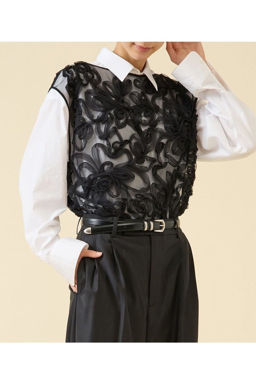 【マルティニーク/martinique】のテープ刺繍ブラウス 人気、トレンドファッション・服の通販 founy(ファニー) 　ファッション　Fashion　レディースファッション　Fashion for Women　トップス・カットソー　Cut & Sew Tops　キャミソール&ノースリーブ　Camisoles & Sleeveless Tops　シャツ・ブラウス・オフィスカジュアル　Elegant Blouses & Button-Ups　2025年　2025　2025-2026秋冬・A/W　Autumn/Winter 2025–26 AW25–26　おすすめ　Recommended / Our Picks　キャミソール　Camisole, Spaghetti Strap Top　シフォン　Chiffon, Lightweight Fabric　スペシャル　Special, Limited Edition　セットアップ　Set-Up, Coordinated Outfit　タートル　Turtleneck, Turtle Collar　ノースリーブ　Sleeveless, No-Sleeve　ボタニカル　Botanical, Floral Pattern　A/W・秋冬　Autumn/Winter　結婚式　Wedding　 other-1|ID: prp329100004649130 ipo3291000000033576086