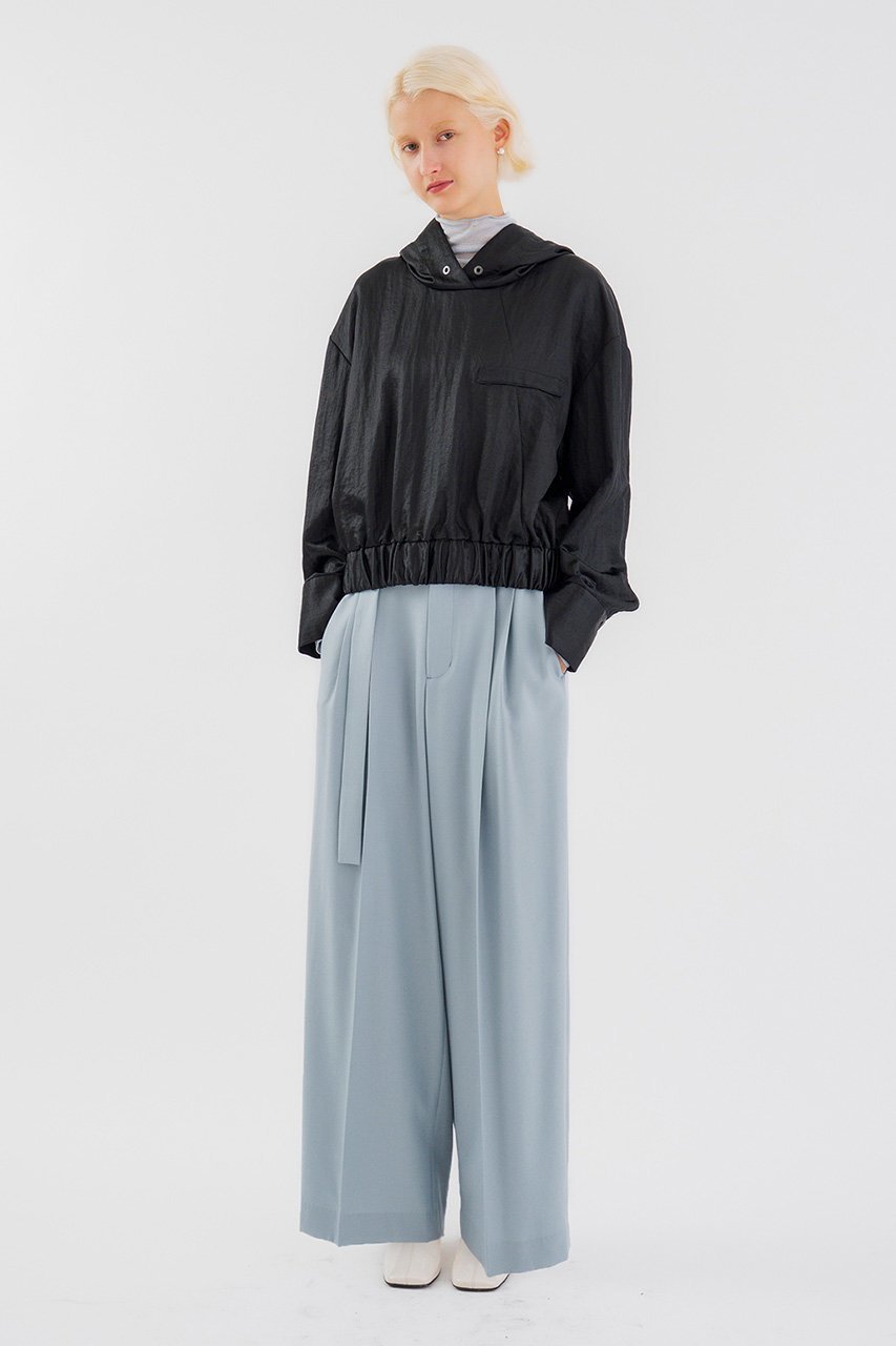 【スタニングルアー/STUNNING LURE】の【Waltz】サテンクロップドフーディ 人気、トレンドファッション・服の通販 founy(ファニー) 　ファッション　Fashion　レディースファッション　Fashion for Women　トップス・カットソー　Cut & Sew Tops　シャツ・ブラウス・オフィスカジュアル　Elegant Blouses & Button-Ups　エレガント 上品　Elegant　サテン　Satin, Glossy Fabric　スポーティ　Sporty, Casual Athletic　スリーブ　Sleeve, Long Sleeve / Short Sleeve　バランス　Balance, Style Balance　フロント　Front, Front Design　ポケット　Pocket, Pocket Detail　リラックス　Relax, Relaxed Fit　ロング　Long, Long-Length　再入荷　Restock / Back in Stock　other-6|ID: prp329100004649132 ipo3291000000034091447