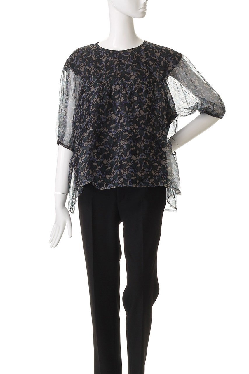 【マーレット/MERLETTE】のPARAISO フラワープリント シルクオーガンザ ボリュームティアードブラウス 人気、トレンドファッション・服の通販 founy(ファニー) 　ファッション　Fashion　レディースファッション　Fashion for Women　トップス・カットソー　Cut & Sew Tops　シャツ・ブラウス・オフィスカジュアル　Elegant Blouses & Button-Ups　花柄・フラワープリント・モチーフ　Floral Prints & Motifs / Flower Pattern Tops　2025年　2025　2025-2026秋冬・A/W　Autumn/Winter 2025–26 AW25–26　ショート　Short, Short Length　スリーブ　Sleeve, Long Sleeve / Short Sleeve　フォーマル　Formal, Dressy　フラワー　Flower, Floral　プリント　Print, Printed Pattern　ボトム　Bottoms, Lower Wear　A/W・秋冬　Autumn/Winter　other-2|ID: prp329100004649133 ipo3291000000033576111