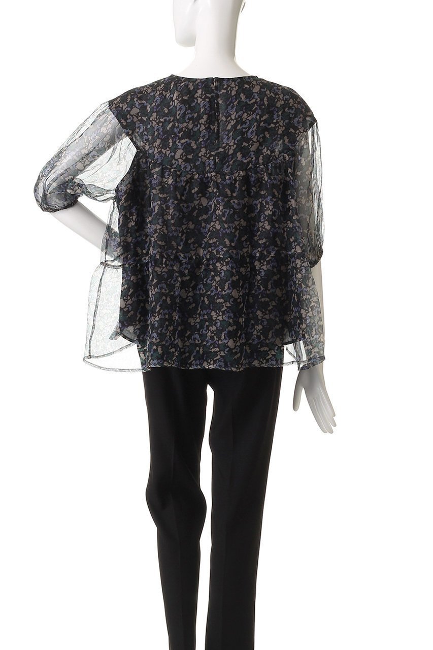【マーレット/MERLETTE】のPARAISO フラワープリント シルクオーガンザ ボリュームティアードブラウス 人気、トレンドファッション・服の通販 founy(ファニー) 　ファッション　Fashion　レディースファッション　Fashion for Women　トップス・カットソー　Cut & Sew Tops　シャツ・ブラウス・オフィスカジュアル　Elegant Blouses & Button-Ups　花柄・フラワープリント・モチーフ　Floral Prints & Motifs / Flower Pattern Tops　2025年　2025　2025-2026秋冬・A/W　Autumn/Winter 2025–26 AW25–26　ショート　Short, Short Length　スリーブ　Sleeve, Long Sleeve / Short Sleeve　フォーマル　Formal, Dressy　フラワー　Flower, Floral　プリント　Print, Printed Pattern　ボトム　Bottoms, Lower Wear　A/W・秋冬　Autumn/Winter　other-4|ID: prp329100004649133 ipo3291000000033576113
