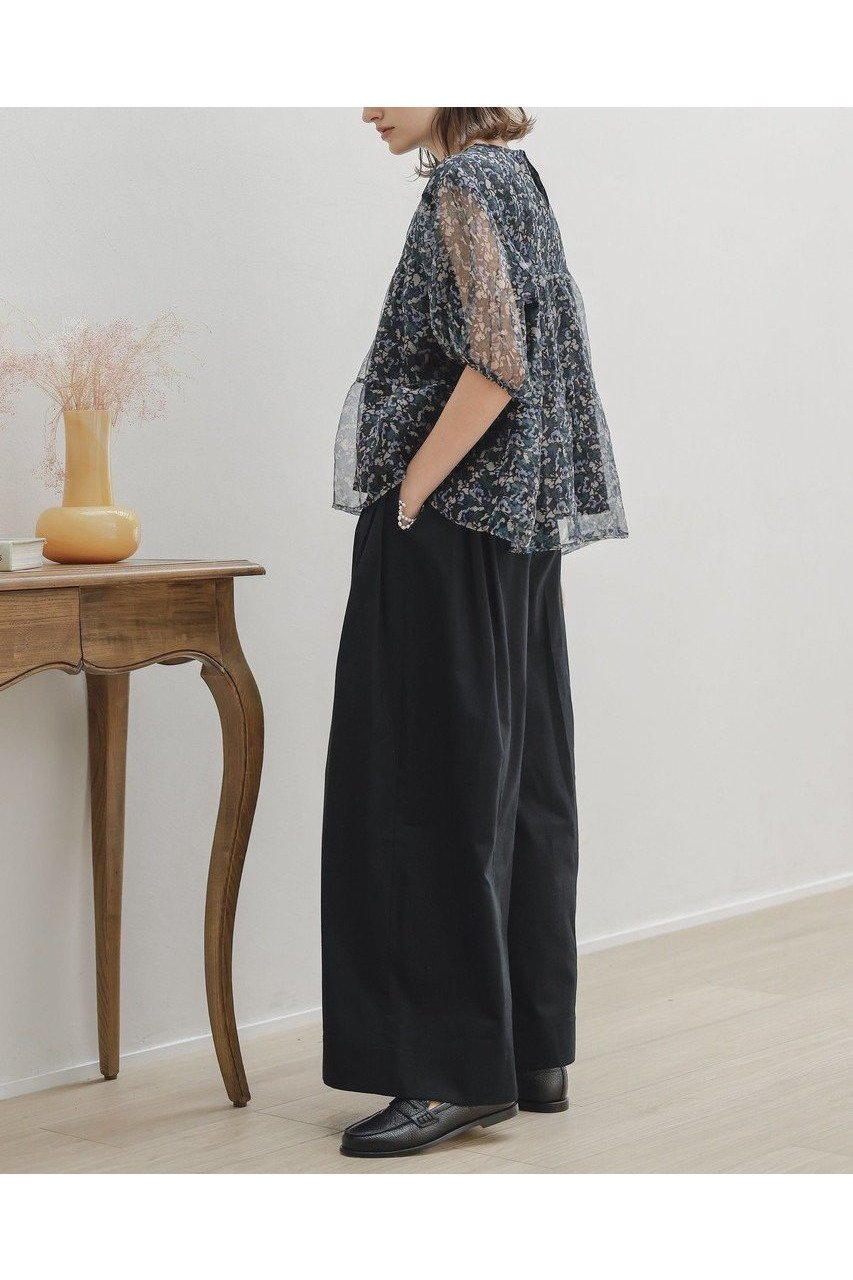 【マーレット/MERLETTE】のPARAISO フラワープリント シルクオーガンザ ボリュームティアードブラウス 人気、トレンドファッション・服の通販 founy(ファニー) 　ファッション　Fashion　レディースファッション　Fashion for Women　トップス・カットソー　Cut & Sew Tops　シャツ・ブラウス・オフィスカジュアル　Elegant Blouses & Button-Ups　花柄・フラワープリント・モチーフ　Floral Prints & Motifs / Flower Pattern Tops　2025年　2025　2025-2026秋冬・A/W　Autumn/Winter 2025–26 AW25–26　ショート　Short, Short Length　スリーブ　Sleeve, Long Sleeve / Short Sleeve　フォーマル　Formal, Dressy　フラワー　Flower, Floral　プリント　Print, Printed Pattern　ボトム　Bottoms, Lower Wear　A/W・秋冬　Autumn/Winter　other-8|ID: prp329100004649133 ipo3291000000033576117