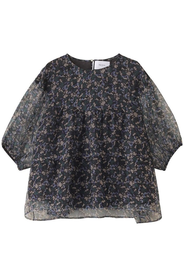 【マーレット/MERLETTE】のPARAISO フラワープリント シルクオーガンザ ボリュームティアードブラウス インテリア・キッズ・メンズ・レディースファッション・服の通販 founy(ファニー) https://founy.com/ ファッション Fashion レディースファッション Fashion for Women トップス・カットソー Cut & Sew Tops シャツ・ブラウス・オフィスカジュアル Elegant Blouses & Button-Ups 花柄・フラワープリント・モチーフ Floral Prints & Motifs / Flower Pattern Tops ショート Short, Short Length スリーブ Sleeve, Long Sleeve / Short Sleeve フォーマル Formal, Dressy フラワー Flower, Floral プリント Print, Printed Pattern ボトム Bottoms, Lower Wear |ID: prp329100004649133 ipo3291000000035753706