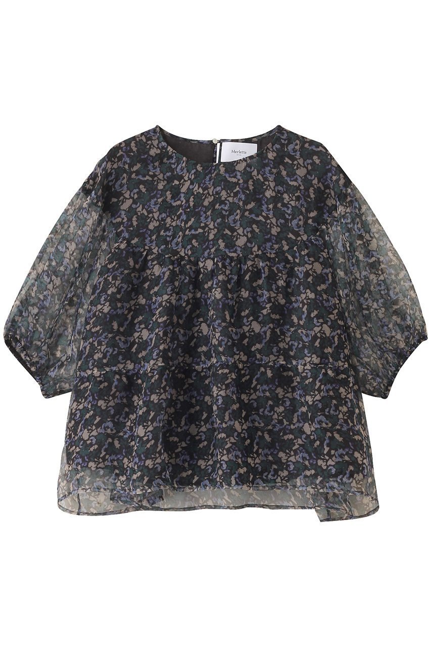 【マーレット/MERLETTE】のPARAISO フラワープリント シルクオーガンザ ボリュームティアードブラウス 人気、トレンドファッション・服の通販 founy(ファニー) ファッション Fashion レディースファッション Fashion for Women トップス・カットソー Cut & Sew Tops シャツ・ブラウス・オフィスカジュアル Elegant Blouses & Button-Ups 花柄・フラワープリント・モチーフ Floral Prints & Motifs / Flower Pattern Tops ショート Short, Short Length スリーブ Sleeve, Long Sleeve / Short Sleeve フォーマル Formal, Dressy フラワー Flower, Floral プリント Print, Printed Pattern ボトム Bottoms, Lower Wear other-1|ID: prp329100004649133 ipo3291000000035753706