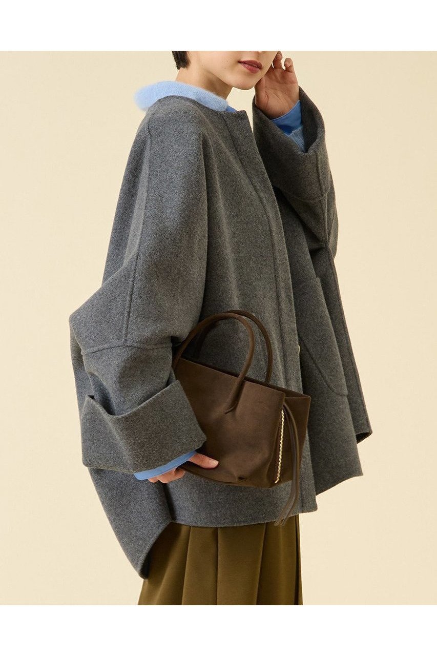 【マルティニーク/martinique】のウールリバーノーカラーコート 人気、トレンドファッション・服の通販 founy(ファニー) 　ファッション　Fashion　レディースファッション　Fashion for Women　アウター　Coat / Outerwear Collection　コート・ロングコート・ピーコート　Long Coats, Peacoats & More　2025年　2025　2025-2026秋冬・A/W　Autumn/Winter 2025–26 AW25–26　おすすめ　Recommended / Our Picks　ショート　Short, Short Length　ボトム　Bottoms, Lower Wear　ポンチョ　Poncho, Cape Style　A/W・秋冬　Autumn/Winter　other-2|ID: prp329100004649138 ipo3291000000033576158