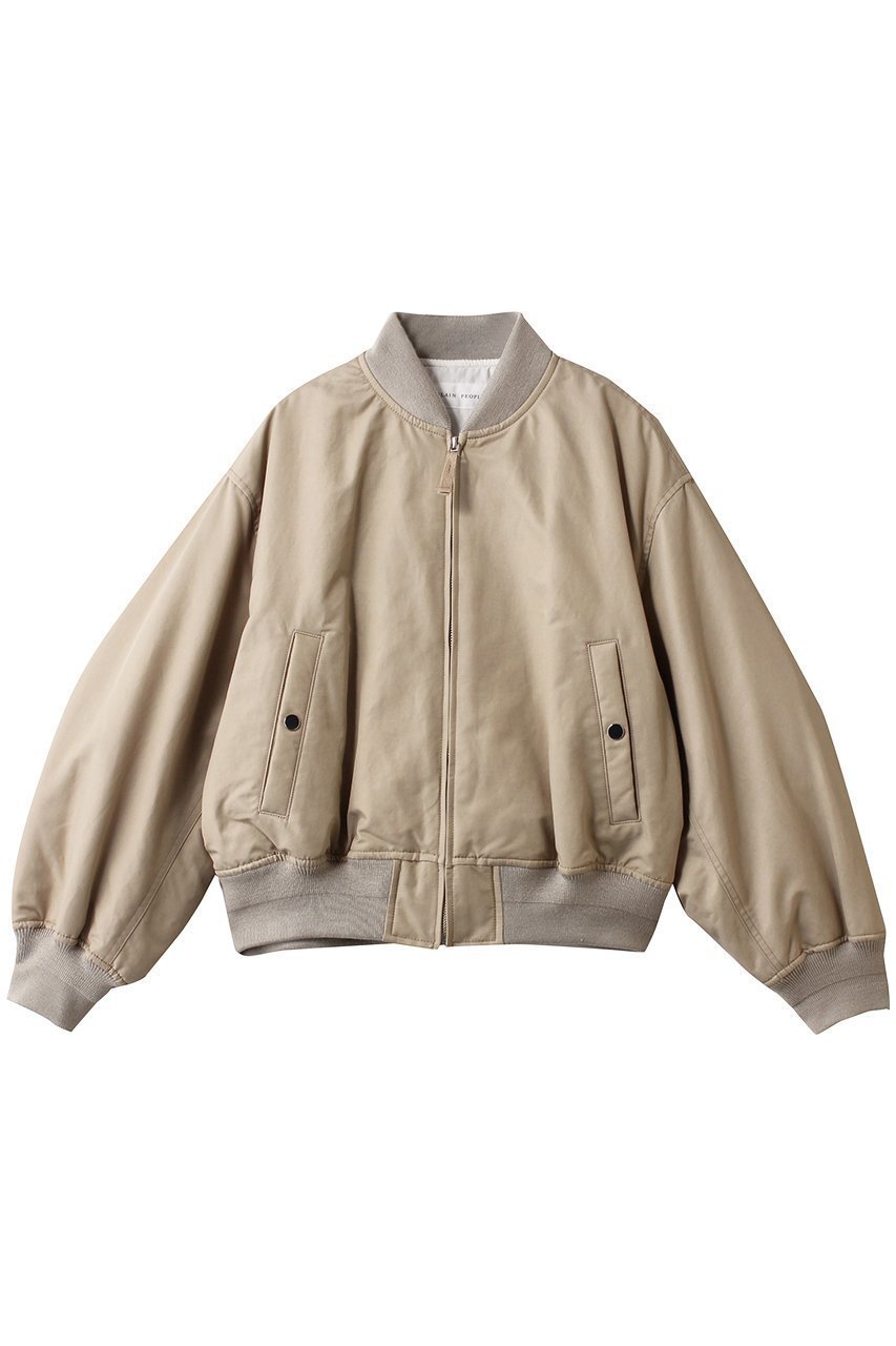 【プレインピープル/PLAIN PEOPLE】のリサイクルナイロンMA-1ブルゾン インテリア・キッズ・メンズ・レディースファッション・服の通販 founy(ファニー) 　ファッション　Fashion　レディースファッション　Fashion for Women　アウター　Coat / Outerwear Collection　レディースジャケット・軽アウター　Jackets　ブルゾンジャケット・スポーティアウター　Blouson Jackets　MA-1ジャケット　MA-1 Bomber Jackets / Flight Jackets　ジャケット　Jacket, Outerwear　フォルム　Silhouette, Form　ブルゾン　Blouson, Bomber Jacket　ベーシック　Basic, Essential　ヴィンテージ　Vintage Style　ベージュ|ID: prp329100004649141 ipo3291000000034337271