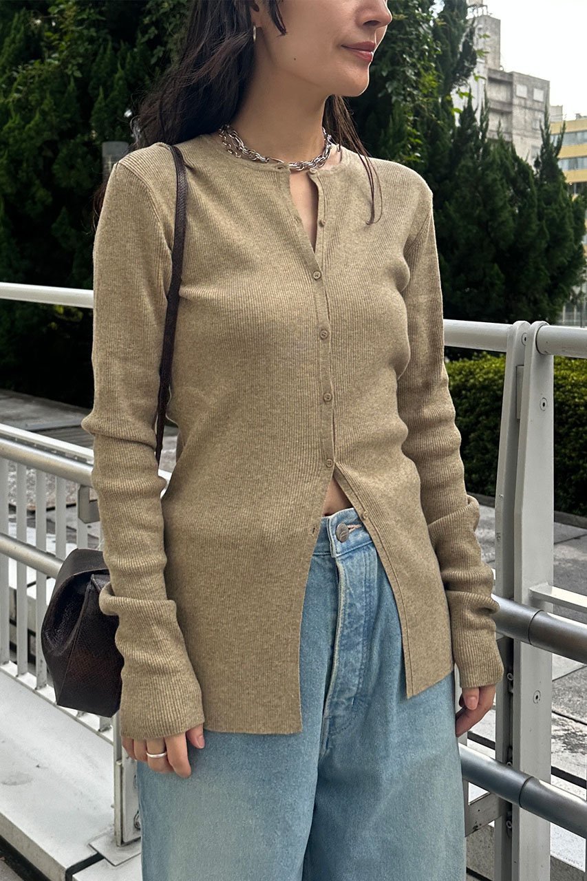 【スタニングルアー/STUNNING LURE】のrヤクコットンリブカーディガン 人気、トレンドファッション・服の通販 founy(ファニー) 　ファッション　Fashion　レディースファッション　Fashion for Women　トップス・カットソー　Cut & Sew Tops　ニット　Knit Tops & Sweaters　カーディガン・羽織り　Layered Style Cardigans　なめらか　Smooth, Silky Texture　カーディガン　Cardigan, Knitwear　シンプル　Simple, Minimal　エレガント 上品　Elegant　other-8|ID: prp329100004649149 ipo3291000000035953397