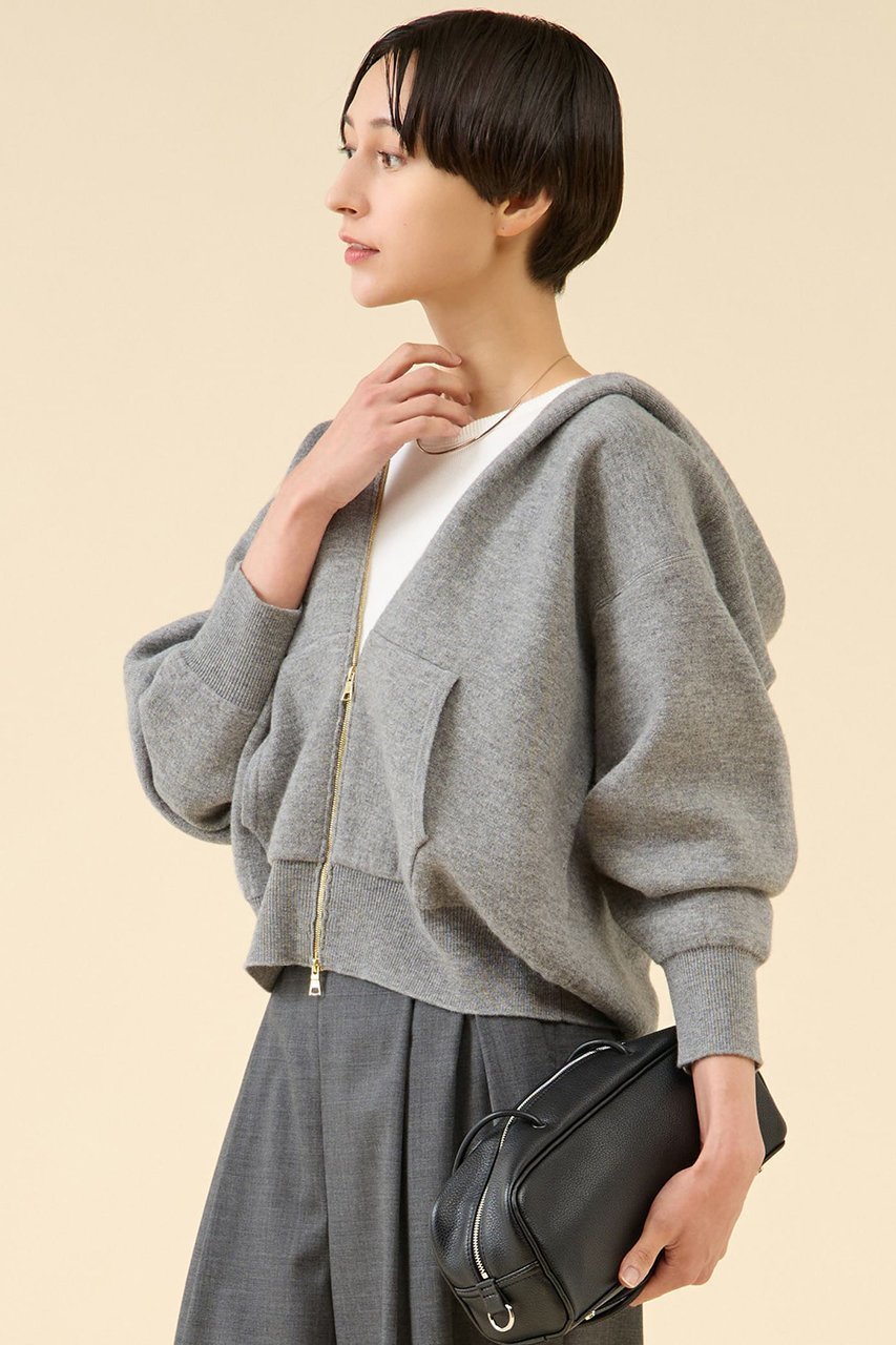 【マルティニーク/martinique】のダブルフェイスニットパーカー 人気、トレンドファッション・服の通販 founy(ファニー) 　ファッション　Fashion　レディースファッション　Fashion for Women　トップス・カットソー　Cut & Sew Tops　ニット　Knit Tops & Sweaters　レディースパーカー・カジュアルフーディー　Casual Hoodies & Sweatshirts　おすすめ　Recommended / Our Picks　バランス　Balance, Style Balance　パーカー　Hoodie, Parka　エレガント 上品　Elegant　other-2|ID: prp329100004649153 ipo3291000000035835295