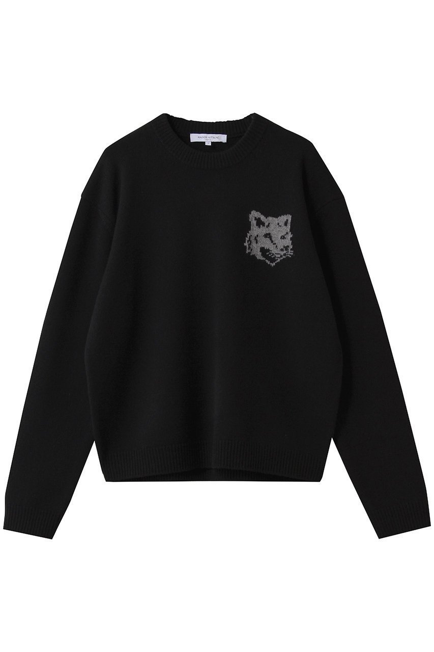 【メゾン キツネ/MAISON KITSUNE / MEN】の【MEN】FOX ヘッド インタルジア メリノ ジャンパー インテリア・キッズ・メンズ・レディースファッション・服の通販 founy(ファニー) 　ファッション　Fashion　メンズファッション　Fashion for Men　トップス・カットソー　Cut & Sew Tops　ニット・セーター / 定番トップス　Knit Tops & Sweaters　2025年　2025　2025-2026秋冬・A/W　Autumn/Winter 2025–26 AW25–26　ベーシック　Basic, Essential　ボトム　Bottoms, Lower Wear　エレガント 上品　Elegant　A/W・秋冬　Autumn/Winter　ブラック/ミディアムグレーメランジ|ID: prp329100004649156 ipo3291000000033576320