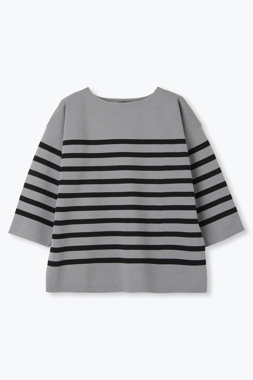 【レリル/lelill】の【limited KNIT - lelill東京1周年記念】ハイテクワイドスリーブニット インテリア・キッズ・メンズ・レディースファッション・服の通販 founy(ファニー) 　ファッション　Fashion　レディースファッション　Fashion for Women　トップス・カットソー　Cut & Sew Tops　ニット　Knit Tops & Sweaters　カジュアルプルオーバー・ニットトップス　Pullovers & Knit Tops / Casual Pullovers　ボーダー　Border, Stripe　ミラノリブ　Milano Rib, Milano Stitch　新作・新入荷　New Arrivals / New In　無地　Plain, Solid Color　杢グレー×ブラック|ID: prp329100004649157 ipo3291000000033576331