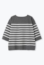 【レリル/lelill】の【limited KNIT - lelill東京1周年記念】ハイテクワイドスリーブニット チャコールグレー×オフホワイト|ID: prp329100004649157 ipo3291000000033576335