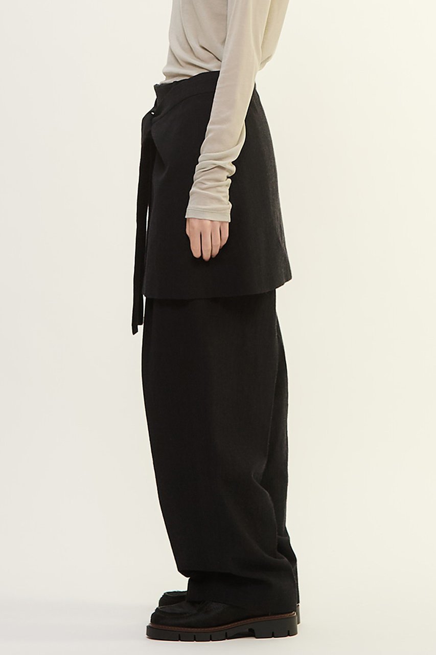 【プレインピープル/PLAIN PEOPLE】のウールリネンヘリンボンスカート付きスラックスパンツ 人気、トレンドファッション・服の通販 founy(ファニー) 　ファッション　Fashion　レディースファッション　Fashion for Women　スカート　Skirts　パンツ　Pants & Trousers　2025年　2025　2025-2026秋冬・A/W　Autumn/Winter 2025–26 AW25–26　シルク　Silk, 100% Silk　スラックス　Slacks, Dress Pants　ネップ　Nepp, Slub Yarn　フロント　Front, Front Design　リネン　Linen, Linen Fabric　ワッシャー　Washer, Crinkled Finish　A/W・秋冬　Autumn/Winter　other-2|ID: prp329100004649162 ipo3291000000033576370