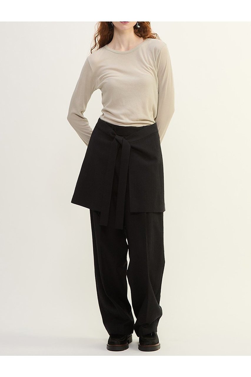 【プレインピープル/PLAIN PEOPLE】のウールリネンヘリンボンスカート付きスラックスパンツ 人気、トレンドファッション・服の通販 founy(ファニー) 　ファッション　Fashion　レディースファッション　Fashion for Women　スカート　Skirts　パンツ　Pants & Trousers　2025年　2025　2025-2026秋冬・A/W　Autumn/Winter 2025–26 AW25–26　シルク　Silk, 100% Silk　スラックス　Slacks, Dress Pants　ネップ　Nepp, Slub Yarn　フロント　Front, Front Design　リネン　Linen, Linen Fabric　ワッシャー　Washer, Crinkled Finish　A/W・秋冬　Autumn/Winter　other-4|ID: prp329100004649162 ipo3291000000033576372