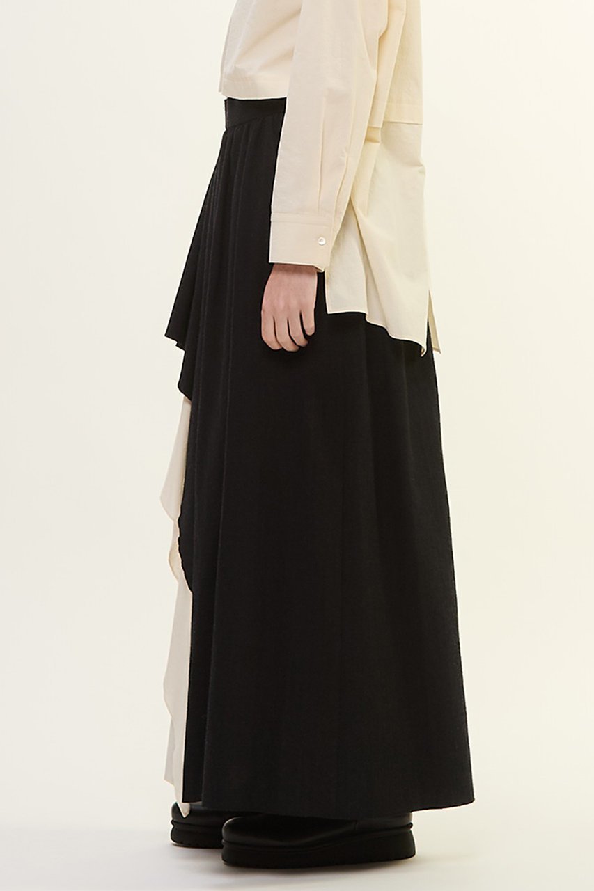 【プレインピープル/PLAIN PEOPLE】のウールリネンヘリンボンレイヤードスカート 人気、トレンドファッション・服の通販 founy(ファニー) 　ファッション　Fashion　レディースファッション　Fashion for Women　スカート　Skirts　ロングスカート　Long Skirts / Maxi & Midi Skirts　2025年　2025　2025-2026秋冬・A/W　Autumn/Winter 2025–26 AW25–26　シルク　Silk, 100% Silk　ドレープ　Drape, Draping Fabric　ネップ　Nepp, Slub Yarn　フロント　Front, Front Design　リネン　Linen, Linen Fabric　ロング　Long, Long-Length　ワッシャー　Washer, Crinkled Finish　A/W・秋冬　Autumn/Winter　other-2|ID: prp329100004649176 ipo3291000000033576494