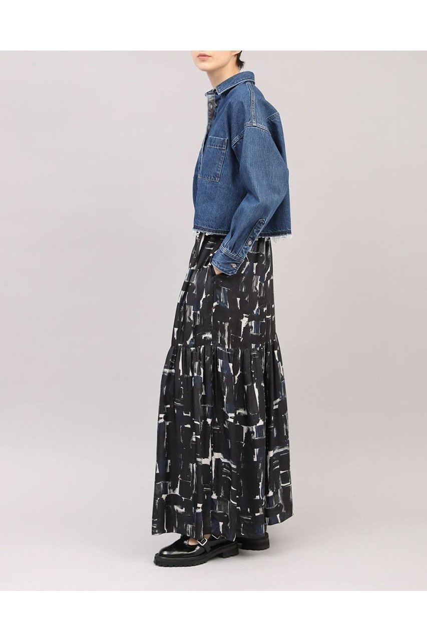 【サクラ/SACRA】のブラッシュペインティングスカート 人気、トレンドファッション・服の通販 founy(ファニー) 　ファッション　Fashion　レディースファッション　Fashion for Women　スカート　Skirts　ロングスカート　Long Skirts / Maxi & Midi Skirts　2025年　2025　2025-2026秋冬・A/W　Autumn/Winter 2025–26 AW25–26　ギャザー　Gathered, Ruffled　ティアードスカート　Tiered Skirt, Flounced Skirt　ドレープ　Drape, Draping Fabric　プリント　Print, Printed Pattern　マキシ　Maxi, Full Length　ロング　Long, Long-Length　A/W・秋冬　Autumn/Winter　other-6|ID: prp329100004649180 ipo3291000000033576533