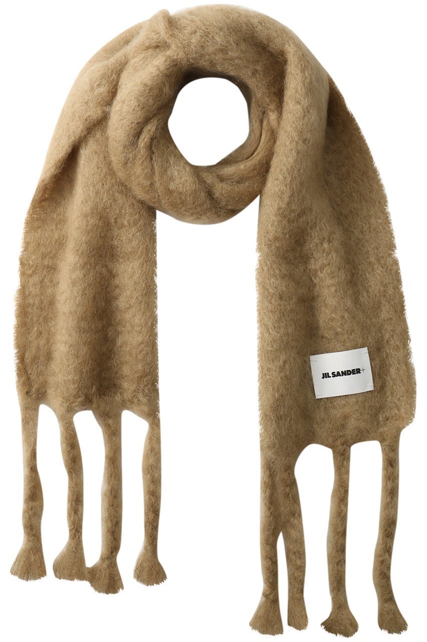 【ジル サンダー/JIL SANDER】の【JIL SANDER+】ロゴ マフラー インテリア・キッズ・メンズ・レディースファッション・服の通販 founy(ファニー) 　ファッション　Fashion　レディースファッション　Fashion for Women　ストール　Soft & Warm Scarves　マフラー・スヌード / 冬小物の定番　Scarves & Mufflers　2025年　2025　2025-2026秋冬・A/W　Autumn/Winter 2025–26 AW25–26　コレクション　Collection, Seasonal Line　スカーフ　Scarf, Neckwear　ストール　Stole, Wrap　パッチ　Patch, Appliqué　マフラー　Scarf, Muffler　リラックス　Relax, Relaxed Fit　A/W・秋冬　Autumn/Winter　ベージュ|ID: prp329100004649846 ipo3291000000033589549