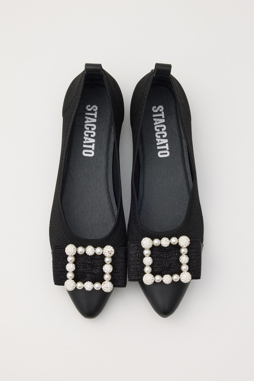 【スタッカート/STACCATO】のヴァレリアニットフラット 人気、トレンドファッション・服の通販 founy(ファニー) 　ファッション　Fashion　レディースファッション　Fashion for Women　シューズ　Shoes, Footwear　ストーン　Stone, Gem-Like　バレエ　Ballet, Ballet Style　パール　Pearl, Pearl Accent　フラット　Flat, Flat Shoes　リボン　Ribbon, Bow　エレガント 上品　Elegant　other-2|ID: prp329100004649864 ipo3291000000035276618