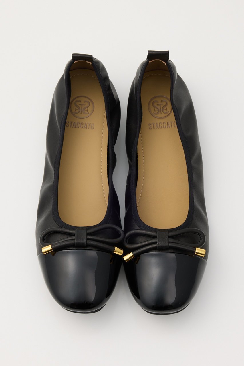 【スタッカート/STACCATO】のバトンリボンバレエシューズ インテリア・キッズ・メンズ・レディースファッション・服の通販 founy(ファニー) 　ファッション　Fashion　レディースファッション　Fashion for Women　インソール　Shoe Insole　シューズ　Shoes, Footwear　バレエ　Ballet, Ballet Style　フィット　Fit, Slim Fit　フラット　Flat, Flat Shoes　リボン　Ribbon, Bow　定番　Standard, Basic Item　新作・新入荷　New Arrivals / New In　ブラック|ID: prp329100004649867 ipo3291000000033589759