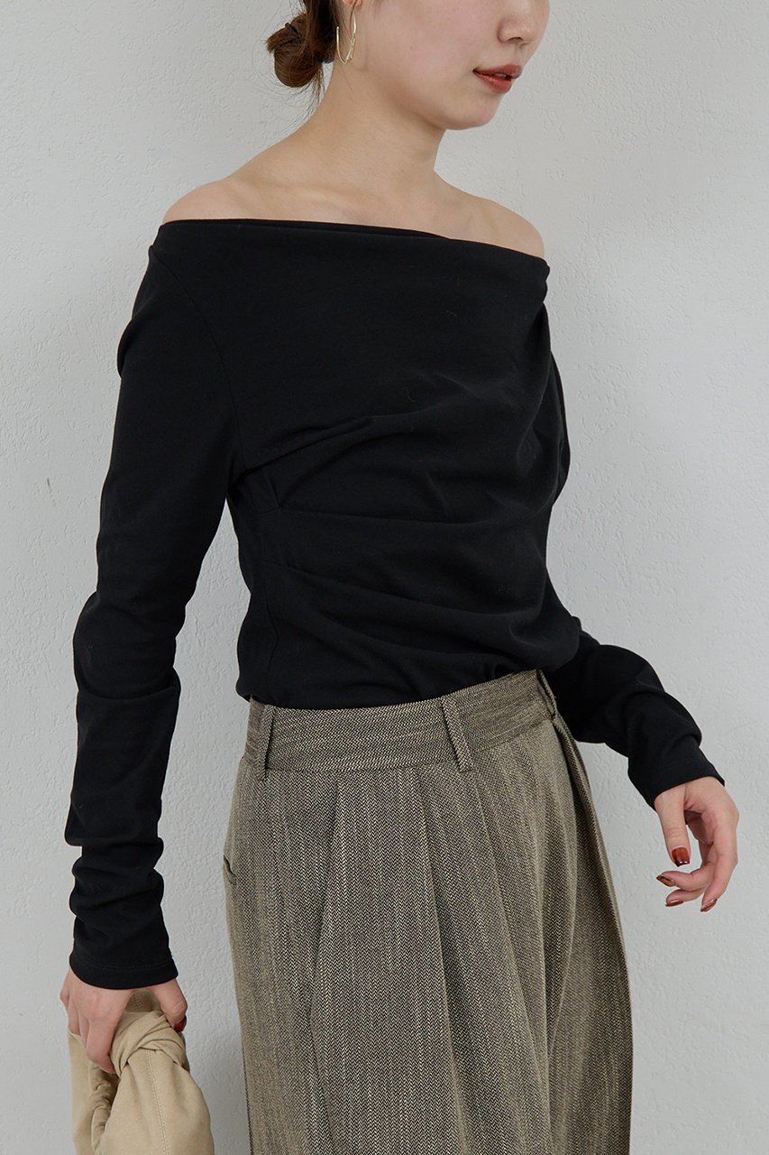 【ガリャルダガランテ/GALLARDAGALANTE】の【2WAY】オフショルカットソー 人気、トレンドファッション・服の通販 founy(ファニー) 　ファッション　Fashion　レディースファッション　Fashion for Women　トップス・カットソー　Cut & Sew Tops　シャツ・ブラウス・オフィスカジュアル　Elegant Blouses & Button-Ups　ロングTシャツ・Tシャツ　Longline T-Shirts & Tees　カットソー・ベーシックTシャツ　Cut-and-Sewn Tops / Stretch Tees & Basics　2025年　2025　2025-2026秋冬・A/W　Autumn/Winter 2025–26 AW25–26　ショルダー　Shoulder, Shoulder Strap　スリーブ　Sleeve, Long Sleeve / Short Sleeve　ドレープ　Drape, Draping Fabric　ロング　Long, Long-Length　A/W・秋冬　Autumn/Winter　other-6|ID: prp329100004649902 ipo3291000000033590089
