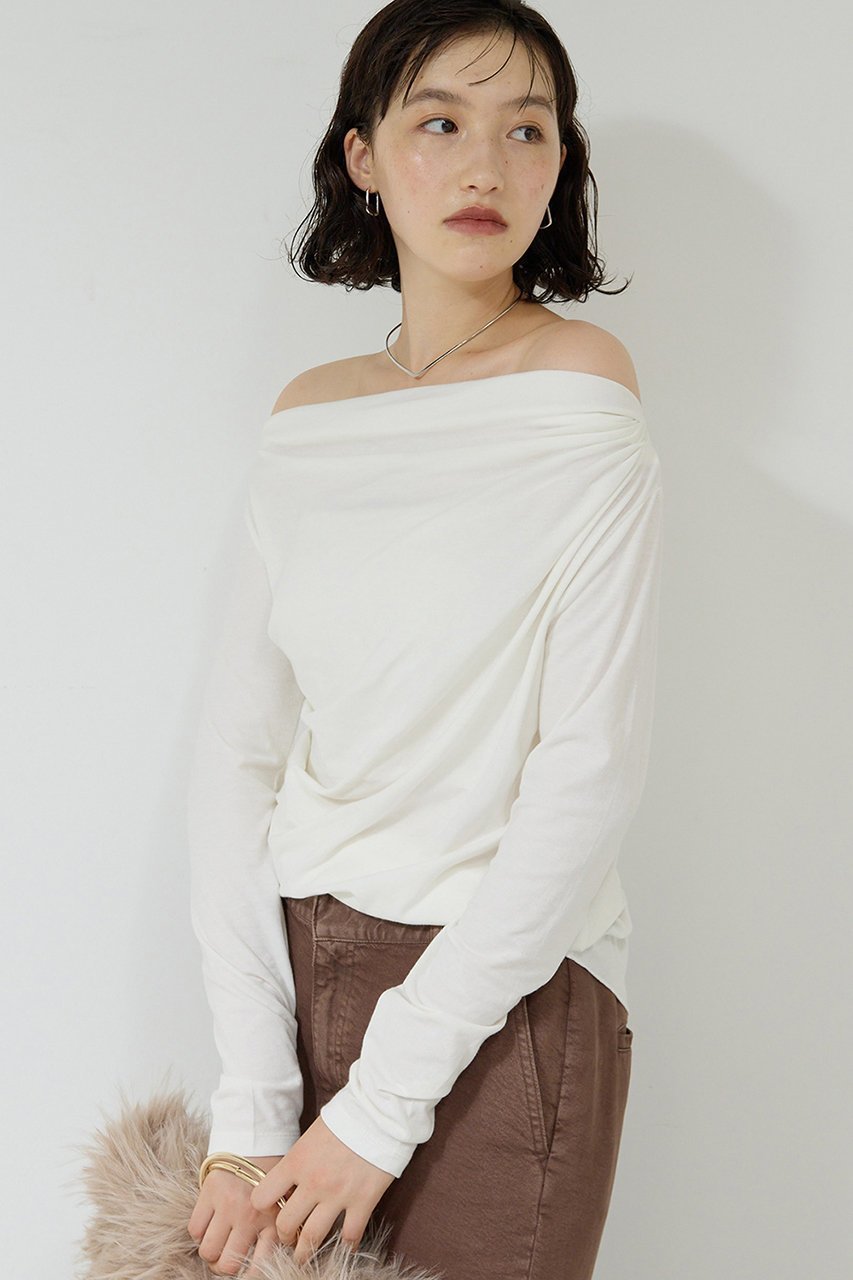 【ガリャルダガランテ/GALLARDAGALANTE】の【2WAY】オフショルカットソー 人気、トレンドファッション・服の通販 founy(ファニー) ファッション Fashion レディースファッション Fashion for Women トップス・カットソー Cut & Sew Tops シャツ・ブラウス・オフィスカジュアル Elegant Blouses & Button-Ups ロングTシャツ・Tシャツ Longline T-Shirts & Tees カットソー・ベーシックTシャツ Cut-and-Sewn Tops / Stretch Tees & Basics ショルダー Shoulder, Shoulder Strap スリーブ Sleeve, Long Sleeve / Short Sleeve ドレープ Drape, Draping Fabric ロング Long, Long-Length 再入荷 Restock / Back in Stock other-7|ID: prp329100004649902 ipo3291000000036133720