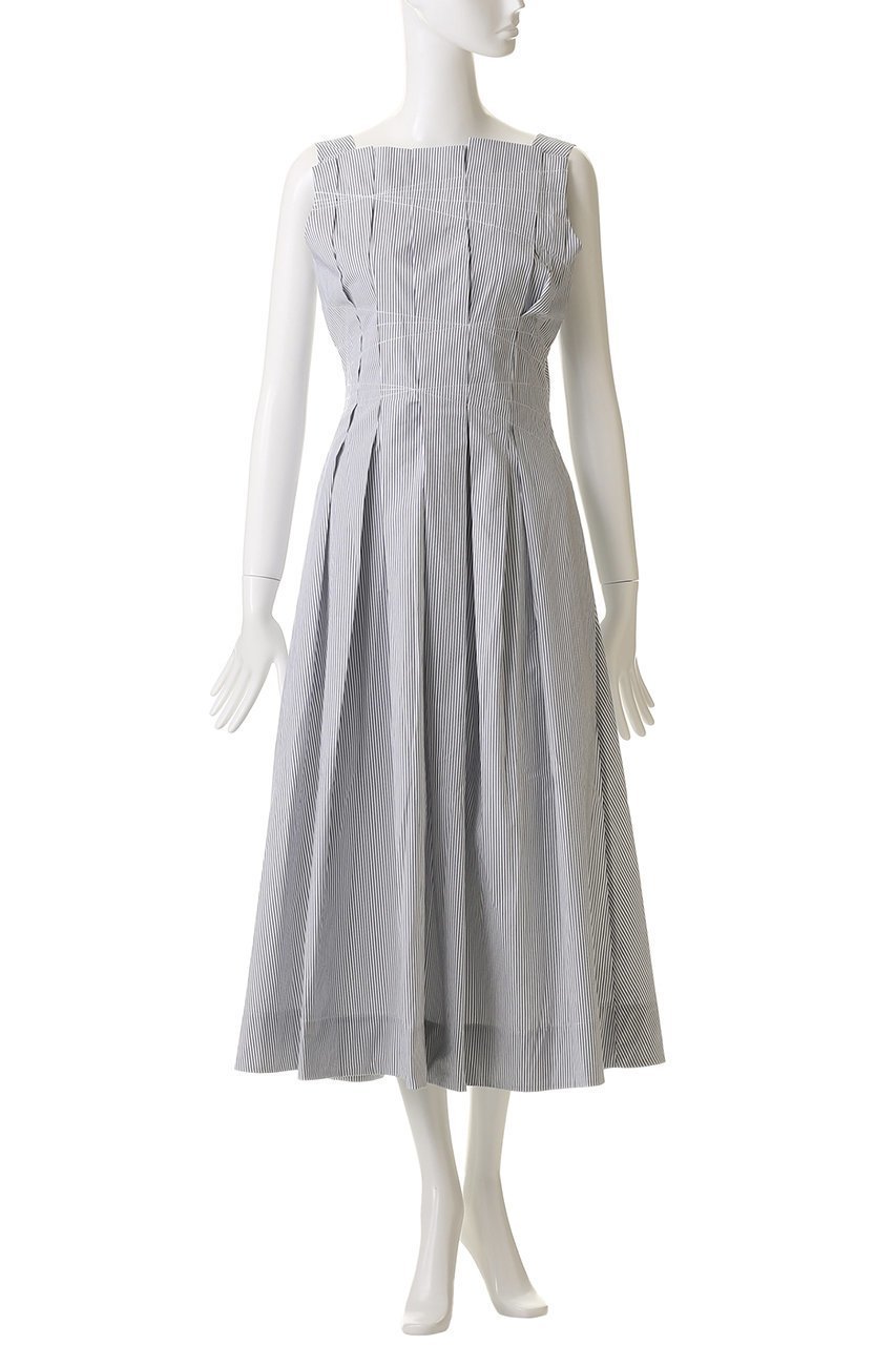 【マーレット/MERLETTE】のNARA STRIPE プリーツデザインノースリーブドレス 人気、トレンドファッション・服の通販 founy(ファニー) 　ファッション　Fashion　レディースファッション　Fashion for Women　ワンピース　Dresses　フォーマル・パーティードレス・結婚式用ドレス　Elegant & Casual Dresses　チュニック　Tunic Tops & Dresses　2025年　2025　2025-2026秋冬・A/W　Autumn/Winter 2025–26 AW25–26　アシンメトリー　Asymmetrical Style　ストライプ　Stripe, Striped Pattern　チュニック　Tunic, Long Top　プリーツ　Pleats, Pleated　A/W・秋冬　Autumn/Winter　other-2|ID: prp329100004649904 ipo3291000000033590102