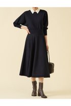 【マルティニーク/martinique】の衿ドルマンニットワンピース ネイビー×オフ|ID:prp329100004649909
