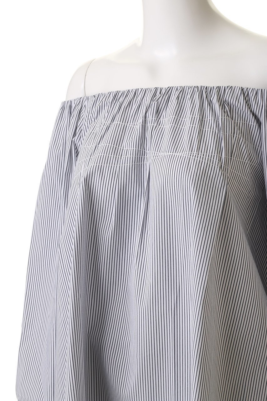 【マーレット/MERLETTE】のKAIYA ストライプオフショルダーブラウス 人気、トレンドファッション・服の通販 founy(ファニー) 　ファッション　Fashion　レディースファッション　Fashion for Women　トップス・カットソー　Cut & Sew Tops　シャツ・ブラウス・オフィスカジュアル　Elegant Blouses & Button-Ups　2025年　2025　2025-2026秋冬・A/W　Autumn/Winter 2025–26 AW25–26　スリーブ　Sleeve, Long Sleeve / Short Sleeve　バランス　Balance, Style Balance　フェミニン　Feminine, Girly　モダン　Modern, Contemporary　リラックス　Relax, Relaxed Fit　ロング　Long, Long-Length　A/W・秋冬　Autumn/Winter　other-5|ID: prp329100004649912 ipo3291000000033590167