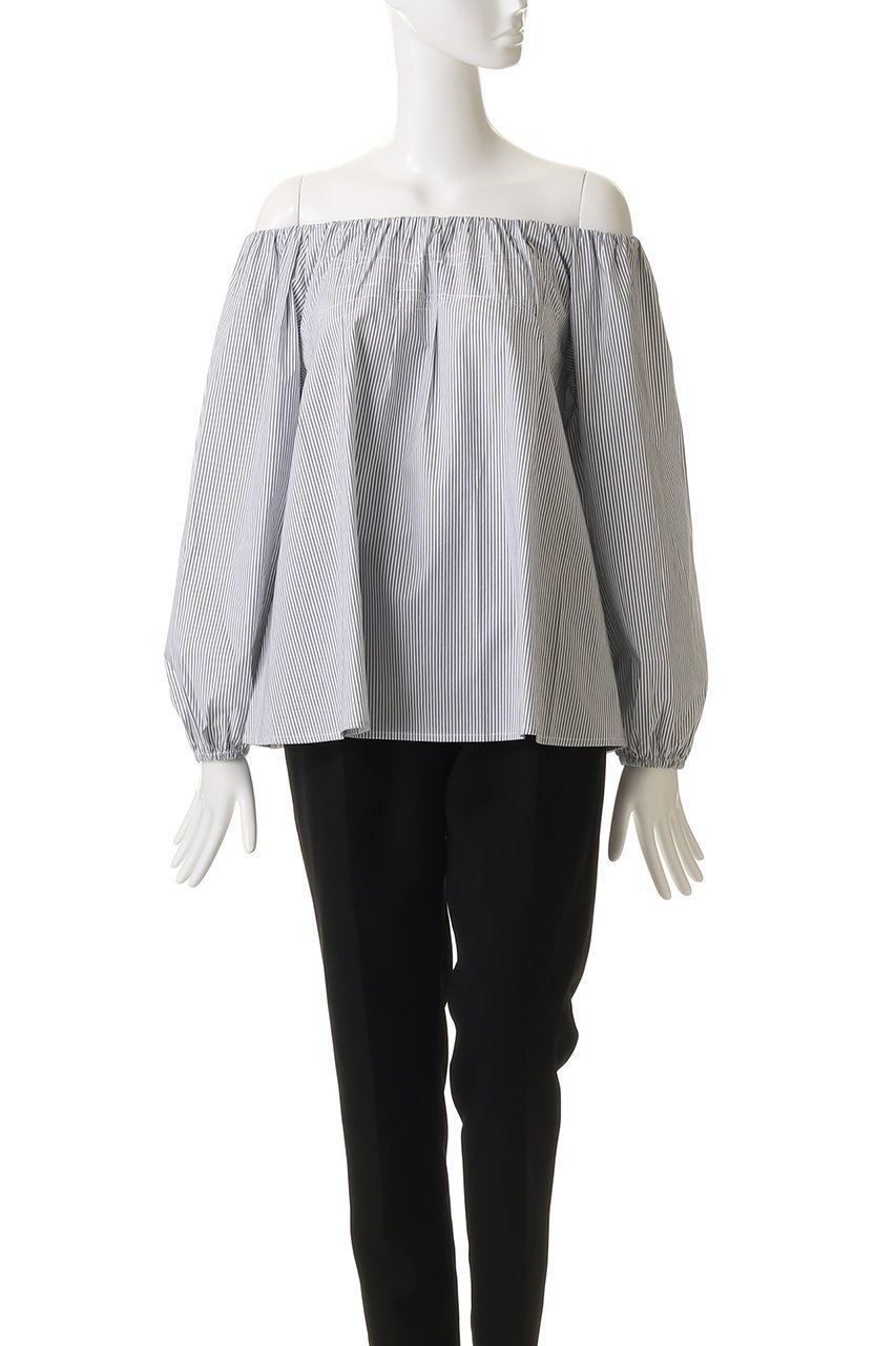 【マーレット/MERLETTE】のKAIYA ストライプオフショルダーブラウス 人気、トレンドファッション・服の通販 founy(ファニー) 　ファッション　Fashion　レディースファッション　Fashion for Women　トップス・カットソー　Cut & Sew Tops　シャツ・ブラウス・オフィスカジュアル　Elegant Blouses & Button-Ups　スリーブ　Sleeve, Long Sleeve / Short Sleeve　バランス　Balance, Style Balance　フェミニン　Feminine, Girly　モダン　Modern, Contemporary　リラックス　Relax, Relaxed Fit　ロング　Long, Long-Length　other-2|ID: prp329100004649912 ipo3291000000036027872