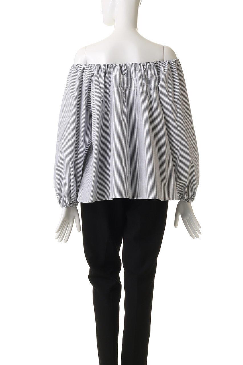 【マーレット/MERLETTE】のKAIYA ストライプオフショルダーブラウス 人気、トレンドファッション・服の通販 founy(ファニー) 　ファッション　Fashion　レディースファッション　Fashion for Women　トップス・カットソー　Cut & Sew Tops　シャツ・ブラウス・オフィスカジュアル　Elegant Blouses & Button-Ups　スリーブ　Sleeve, Long Sleeve / Short Sleeve　バランス　Balance, Style Balance　フェミニン　Feminine, Girly　モダン　Modern, Contemporary　リラックス　Relax, Relaxed Fit　ロング　Long, Long-Length　other-4|ID: prp329100004649912 ipo3291000000036027874