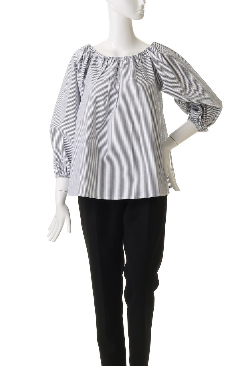 【マーレット/MERLETTE】のKAIYA ストライプオフショルダーブラウス 人気、トレンドファッション・服の通販 founy(ファニー) 　ファッション　Fashion　レディースファッション　Fashion for Women　トップス・カットソー　Cut & Sew Tops　シャツ・ブラウス・オフィスカジュアル　Elegant Blouses & Button-Ups　スリーブ　Sleeve, Long Sleeve / Short Sleeve　バランス　Balance, Style Balance　フェミニン　Feminine, Girly　モダン　Modern, Contemporary　リラックス　Relax, Relaxed Fit　ロング　Long, Long-Length　other-6|ID: prp329100004649912 ipo3291000000036027876