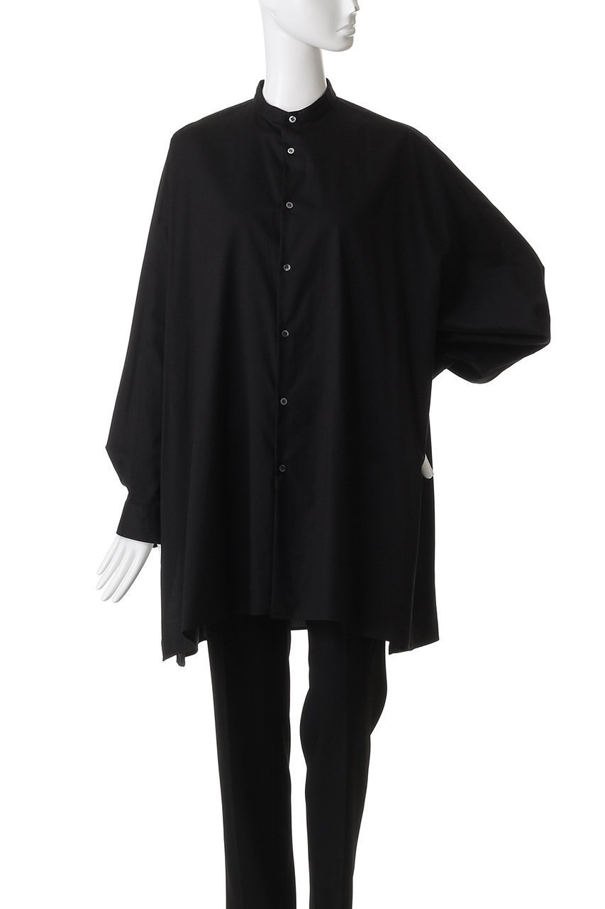 【グラフペーパー/Graphpaper】のSilicon Poplin Deep Slit Band Collar Shirt/シャツ 人気、トレンドファッション・服の通販 founy(ファニー) 　ファッション　Fashion　レディースファッション　Fashion for Women　トップス・カットソー　Cut & Sew Tops　シャツ・ブラウス・オフィスカジュアル　Elegant Blouses & Button-Ups　なめらか　Smooth, Silky Texture　スリット　Slit, Slit Detail　スリーブ　Sleeve, Long Sleeve / Short Sleeve　ドレープ　Drape, Draping Fabric　バランス　Balance, Style Balance　ヨーク　Yoke, Yoke Design　ロング　Long, Long-Length　other-2|ID: prp329100004649913 ipo3291000000035921661