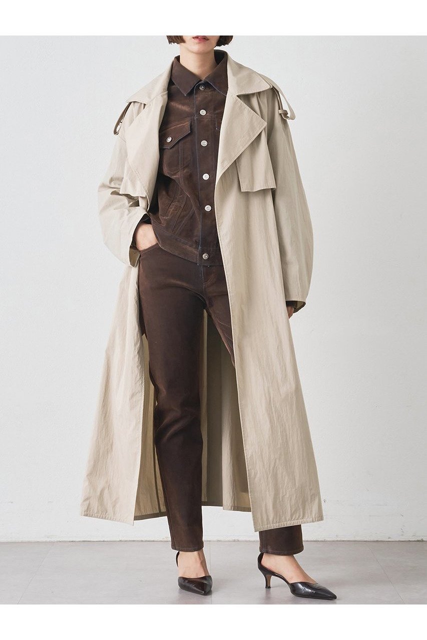 【ウィムガゼット/Whim Gazette】のロングトレンチコート インテリア・キッズ・メンズ・レディースファッション・服の通販 founy(ファニー) 　ファッション　Fashion　レディースファッション　Fashion for Women　アウター　Coat / Outerwear Collection　コート・ロングコート・ピーコート　Long Coats, Peacoats & More　トレンチコート / 春秋の定番アウター　Trench Coats　2025年　2025　2025-2026秋冬・A/W　Autumn/Winter 2025–26 AW25–26　インナー　Innerwear　シンプル　Simple, Minimal　タイプライター　Typewriter Fabric, Crisp Cotton　ロング　Long, Long-Length　エレガント 上品　Elegant　A/W・秋冬　Autumn/Winter　ベージュ|ID: prp329100004649914 ipo3291000000033590181