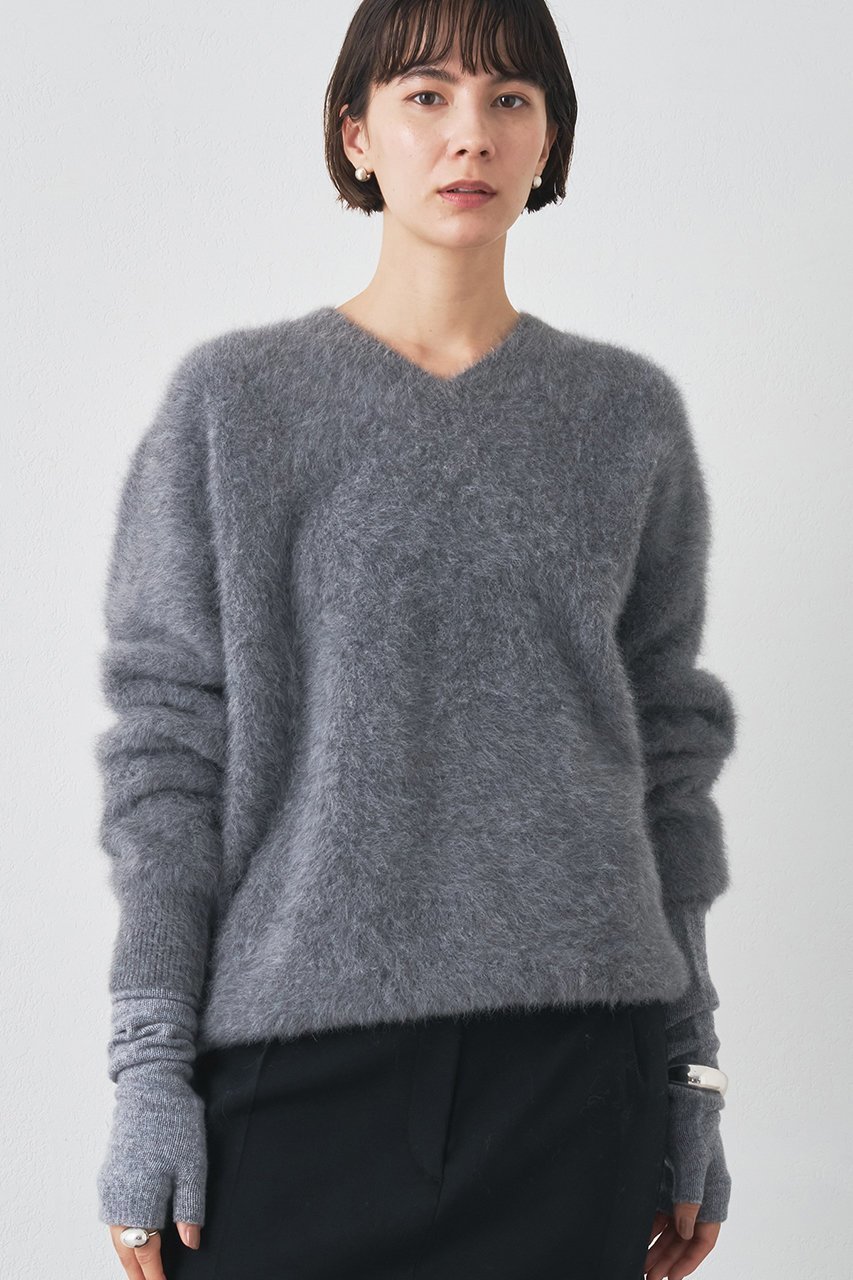 【ウィムガゼット/Whim Gazette】のファーVプルオーバー 人気、トレンドファッション・服の通販 founy(ファニー) ファッション Fashion レディースファッション Fashion for Women トップス・カットソー Cut & Sew Tops ニット Knit Tops & Sweaters カジュアルプルオーバー・ニットトップス Pullovers & Knit Tops / Casual Pullovers フォックス Fox, Fox Fur ボトム Bottoms, Lower Wear エレガント 上品 Elegant other-6|ID: prp329100004649922 ipo3291000000035406140