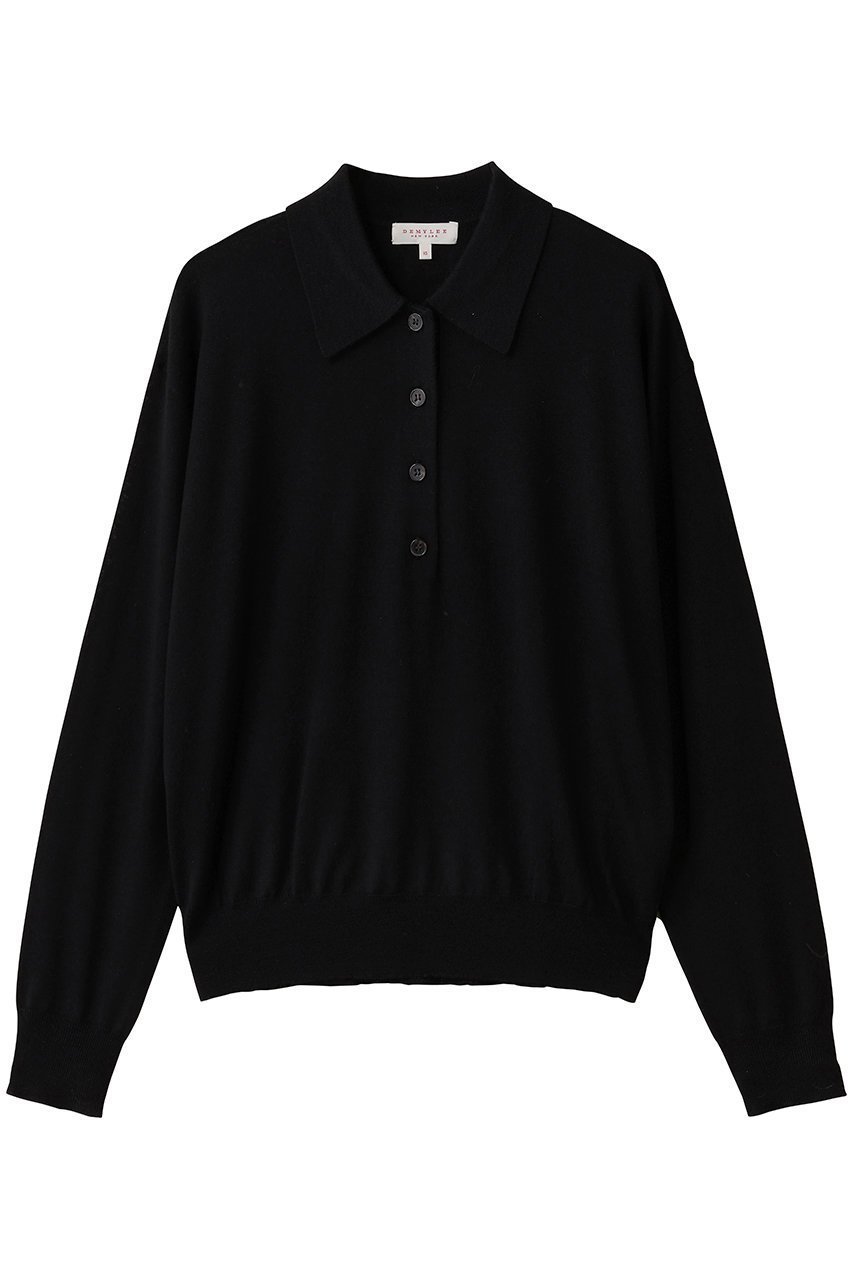 【デミーリー/DEMYLEE】のGISELLA メリノウール ポロニットプルオーバー インテリア・キッズ・メンズ・レディースファッション・服の通販 founy(ファニー) 　ファッション　Fashion　レディースファッション　Fashion for Women　トップス・カットソー　Cut & Sew Tops　ニット　Knit Tops & Sweaters　カジュアルプルオーバー・ニットトップス　Pullovers & Knit Tops / Casual Pullovers　2025年　2025　2025-2026秋冬・A/W　Autumn/Winter 2025–26 AW25–26　クラシカル　Classical, Vintage-Inspired　クラシック　Classic, Timeless Style　デニム　Denim, Jeans Material　ポロシャツ　Polo Shirt, Collared Tee　A/W・秋冬　Autumn/Winter　ブラック|ID: prp329100004649928 ipo3291000000033590310