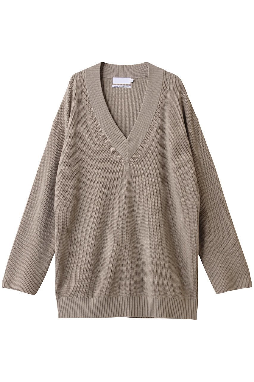 【グラフペーパー/Graphpaper】のMercerized Fine Wool Oversized V Neck Knit/ニット インテリア・キッズ・メンズ・レディースファッション・服の通販 founy(ファニー) 　ファッション　Fashion　レディースファッション　Fashion for Women　トップス・カットソー　Cut & Sew Tops　ニット　Knit Tops & Sweaters　カジュアルプルオーバー・ニットトップス　Pullovers & Knit Tops / Casual Pullovers　2025年　2025　2025-2026秋冬・A/W　Autumn/Winter 2025–26 AW25–26　なめらか　Smooth, Silky Texture　バランス　Balance, Style Balance　リラックス　Relax, Relaxed Fit　エレガント 上品　Elegant　A/W・秋冬　Autumn/Winter　グレージュ|ID: prp329100004649929 ipo3291000000033590317