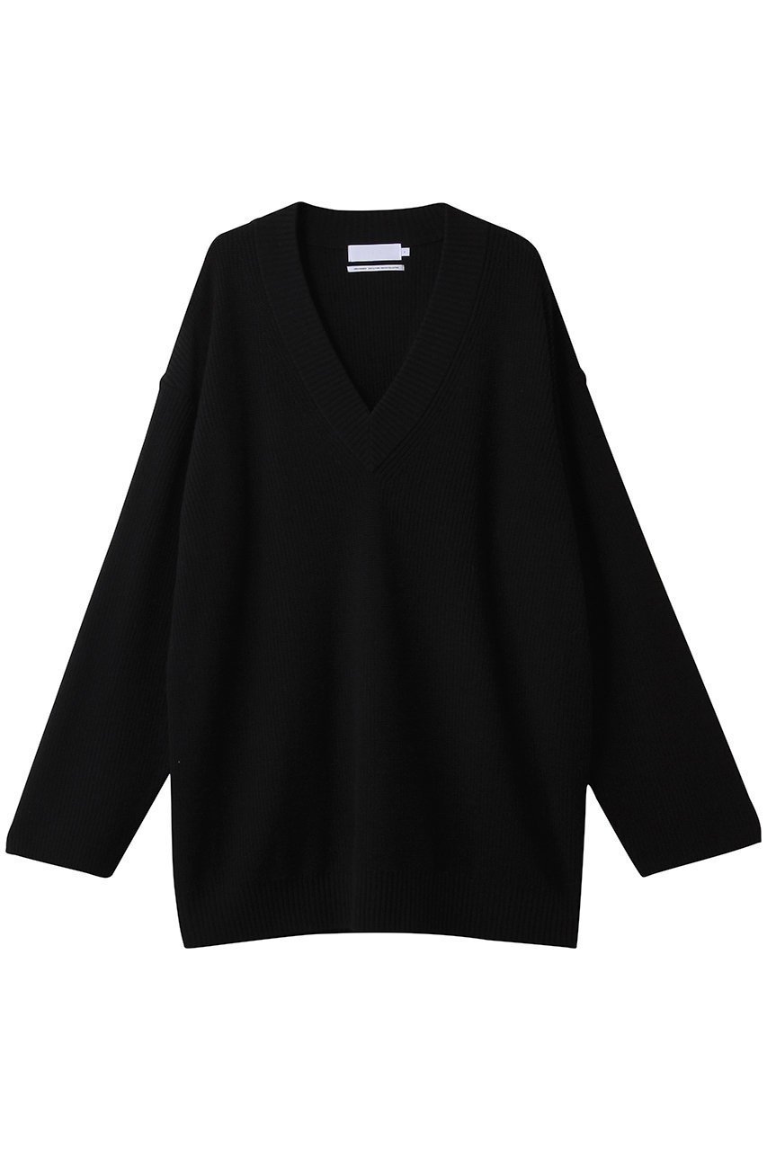 【グラフペーパー/Graphpaper】のMercerized Fine Wool Oversized V Neck Knit/ニット インテリア・キッズ・メンズ・レディースファッション・服の通販 founy(ファニー) 　ファッション　Fashion　レディースファッション　Fashion for Women　トップス・カットソー　Cut & Sew Tops　ニット　Knit Tops & Sweaters　カジュアルプルオーバー・ニットトップス　Pullovers & Knit Tops / Casual Pullovers　2025年　2025　2025-2026秋冬・A/W　Autumn/Winter 2025–26 AW25–26　なめらか　Smooth, Silky Texture　バランス　Balance, Style Balance　リラックス　Relax, Relaxed Fit　エレガント 上品　Elegant　A/W・秋冬　Autumn/Winter　ブラック|ID: prp329100004649929 ipo3291000000033590318