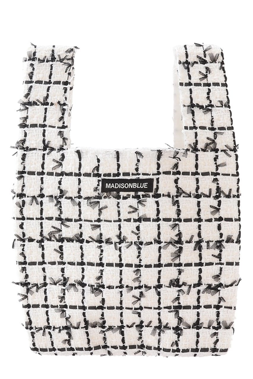 【マディソンブルー/MADISONBLUE】のSHOP BAG S TWEED ショップバッグS インテリア・キッズ・メンズ・レディースファッション・服の通販 founy(ファニー) 　ファッション　Fashion　レディースファッション　Fashion for Women　バッグ　Bags　2025年　2025　2025春夏・S/S　Spring/Summer 2025 SS25　クラシカル　Classical, Vintage-Inspired　クラシック　Classic, Timeless Style　ツイード　Twill, Twill Weave　モノトーン　Monotone, Black and White　ホワイト|ID: prp329100004650899 ipo3291000000035967038